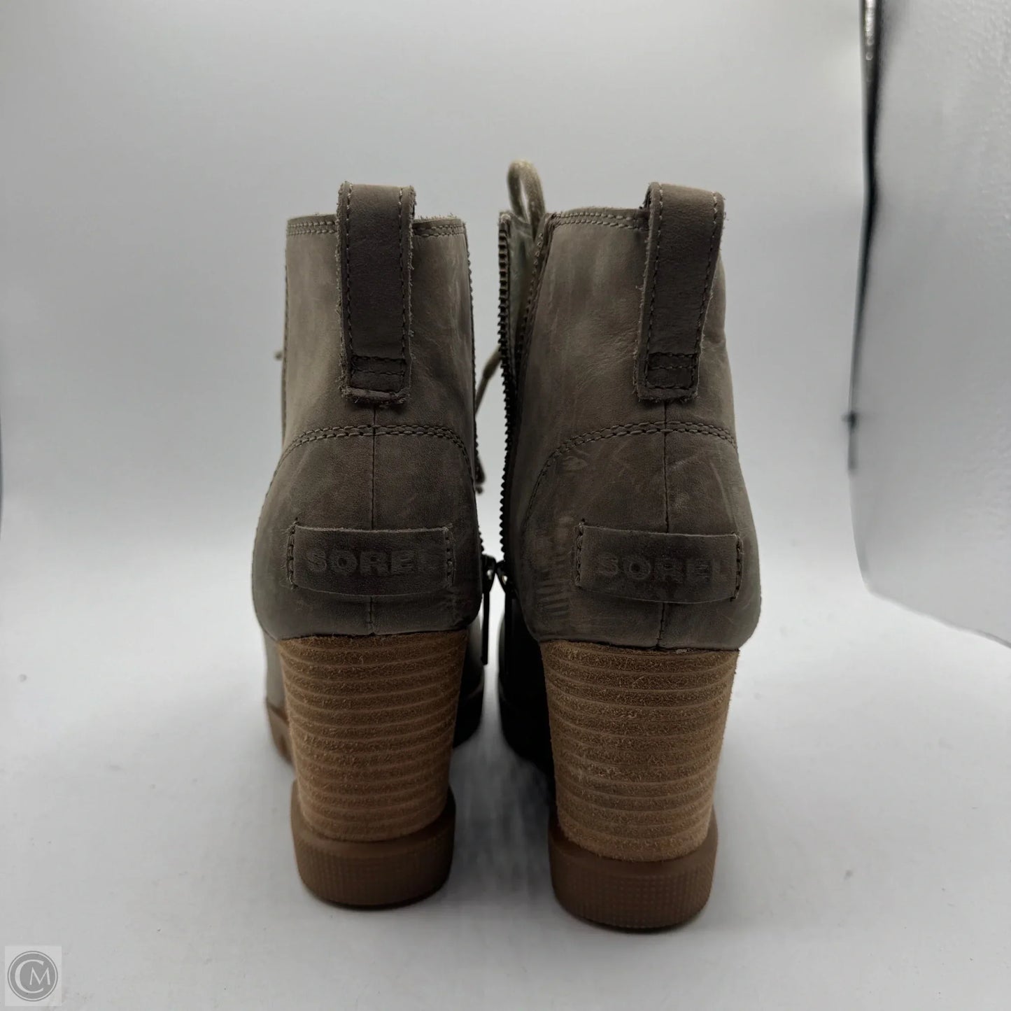 Boots Ankle Heels By Sorel In Grey, Size: 6.5