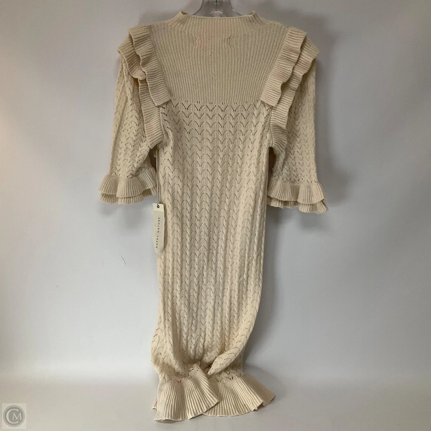 Dress Casual Midi By Cmc In Cream, Size: S