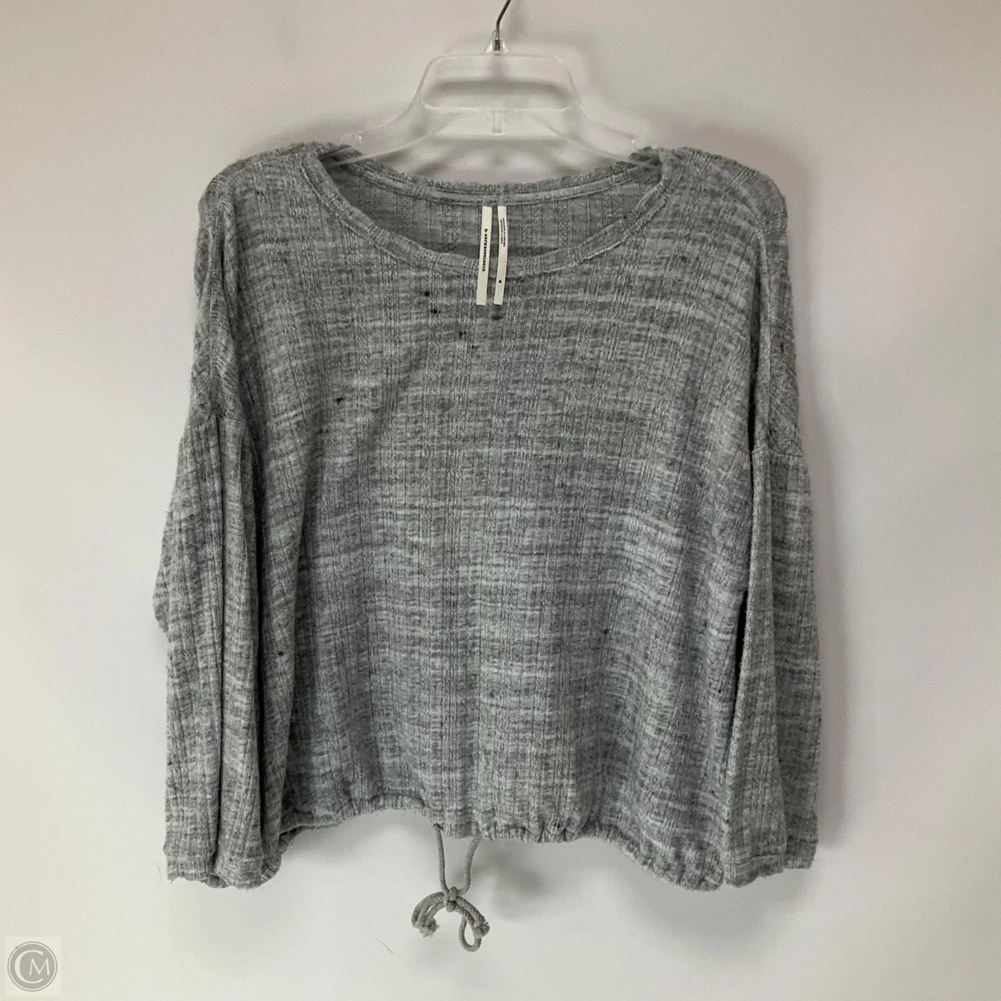 Top 3/4 Sleeve By Anthropologie In Black & Grey, Size: M