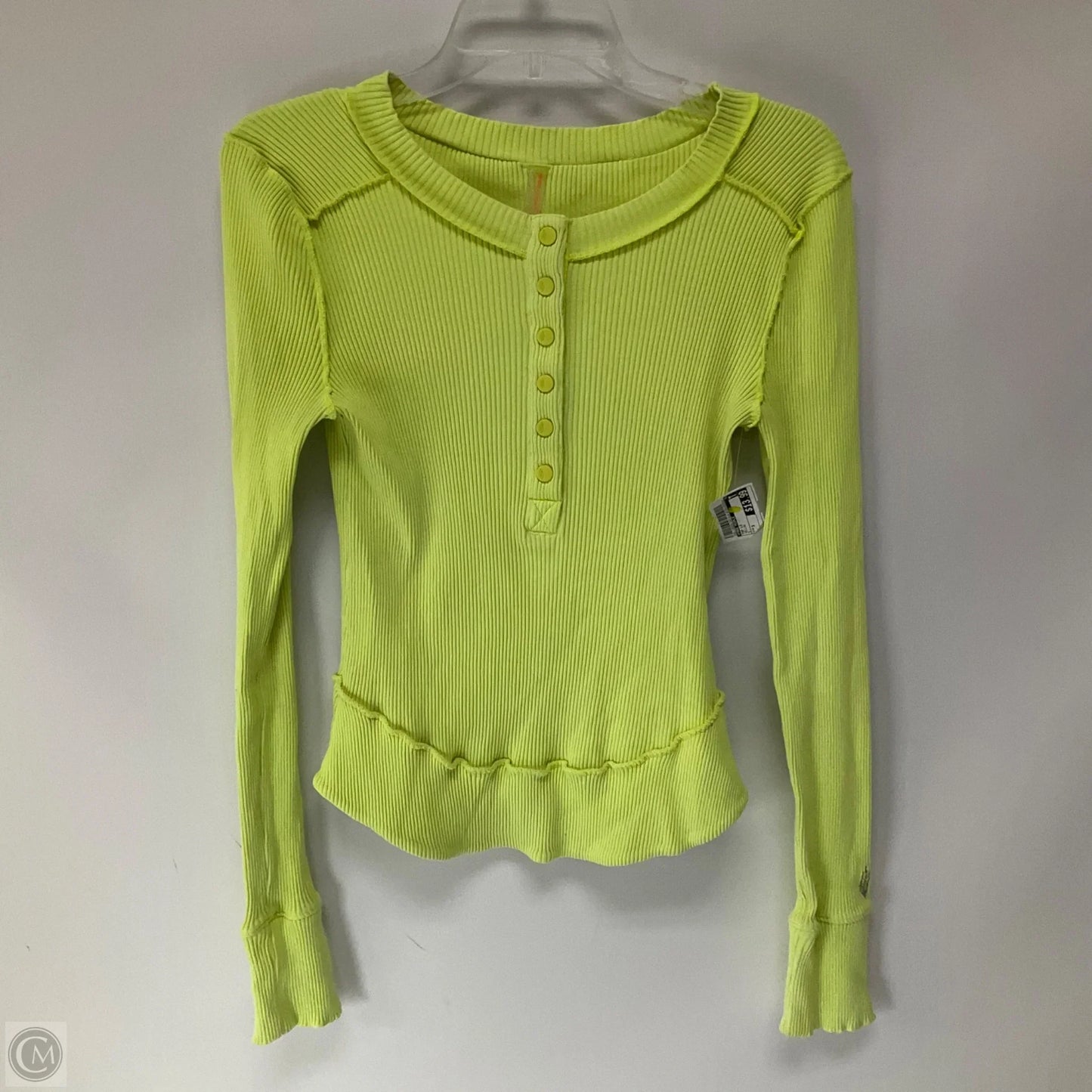 Top Long Sleeve By Free People In Yellow, Size: S