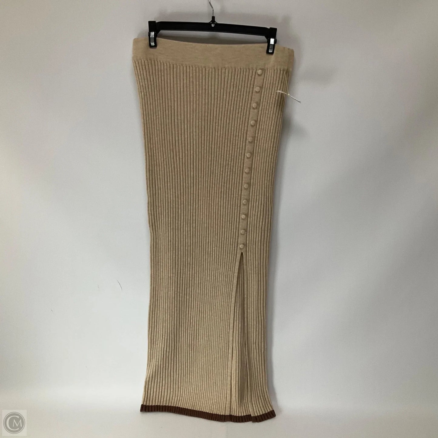 Skirt Midi By Anthropologie In Tan, Size: L