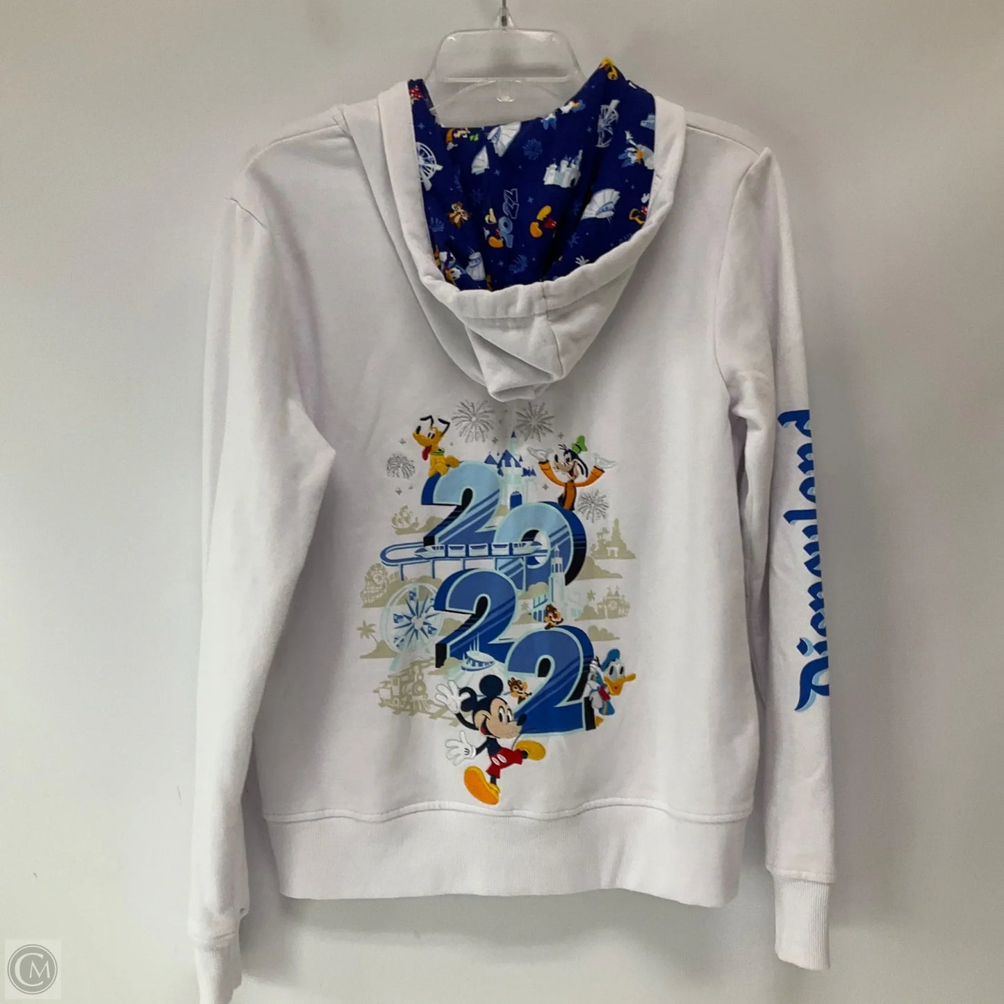 Sweatshirt Hoodie By Disney In White, Size: L
