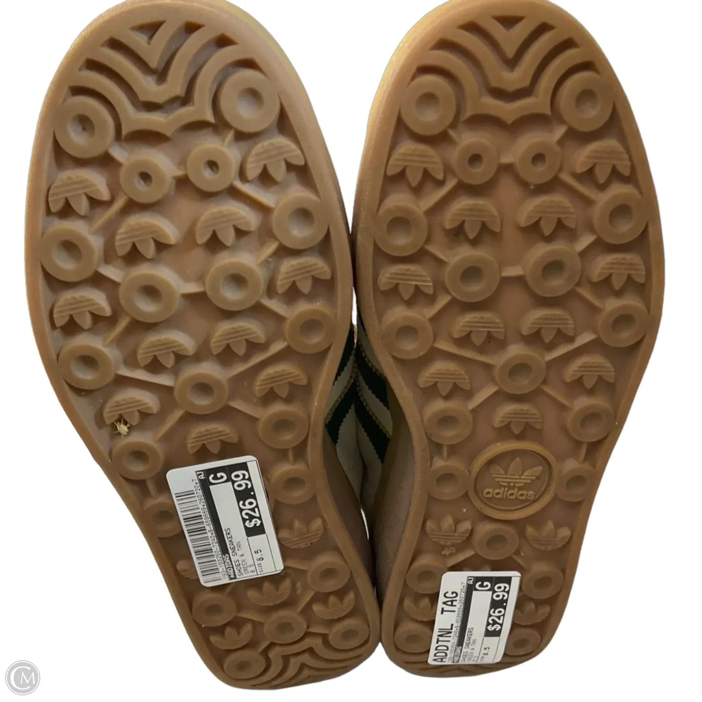 Shoes Sneakers By Adidas In Green & Tan, Size: 8.5