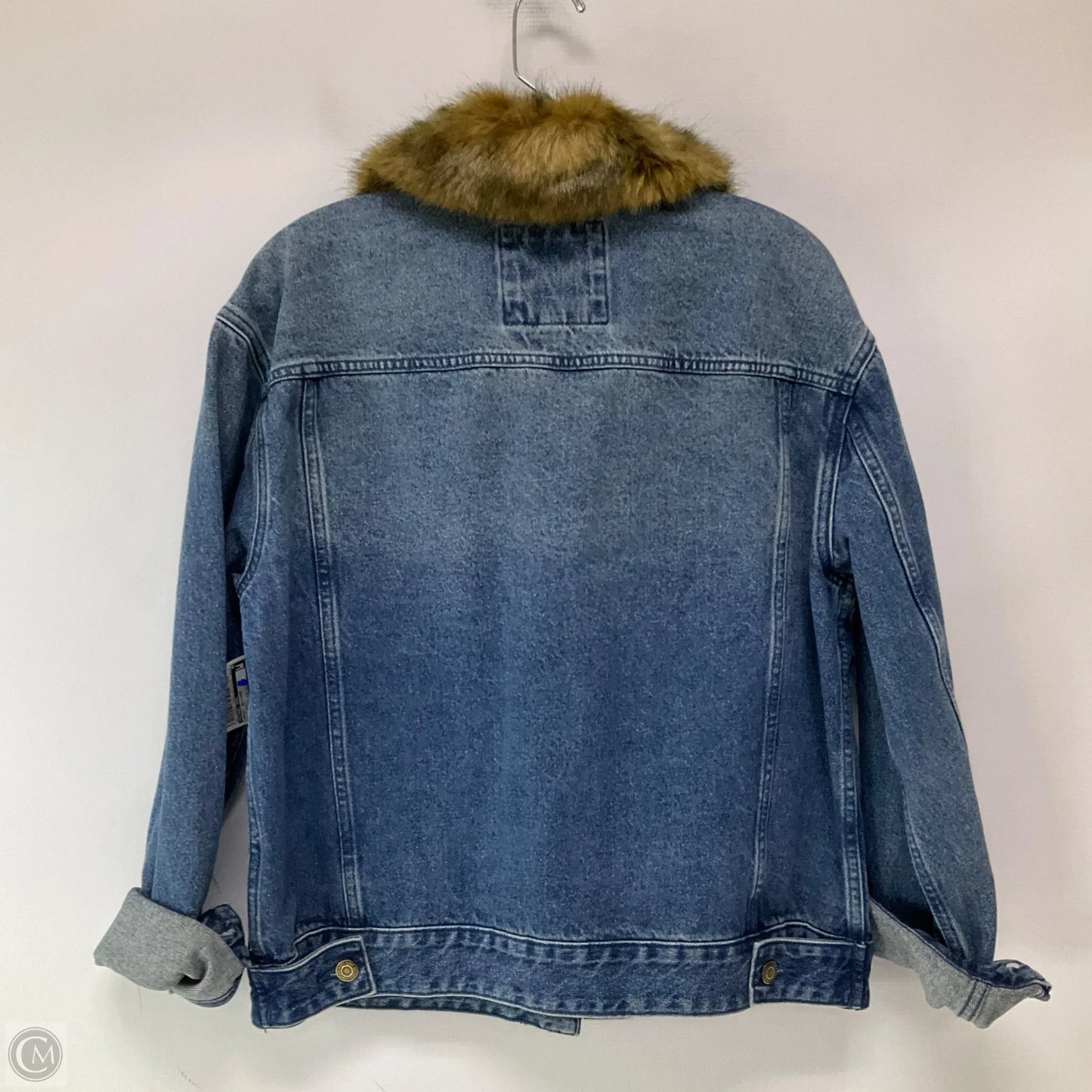 Jacket Designer By Michael Kors In Blue Denim, Size: M