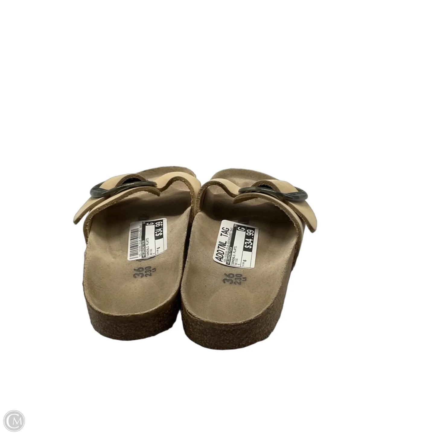 Sandals Flats By Birkenstock In Beige, Size: 6