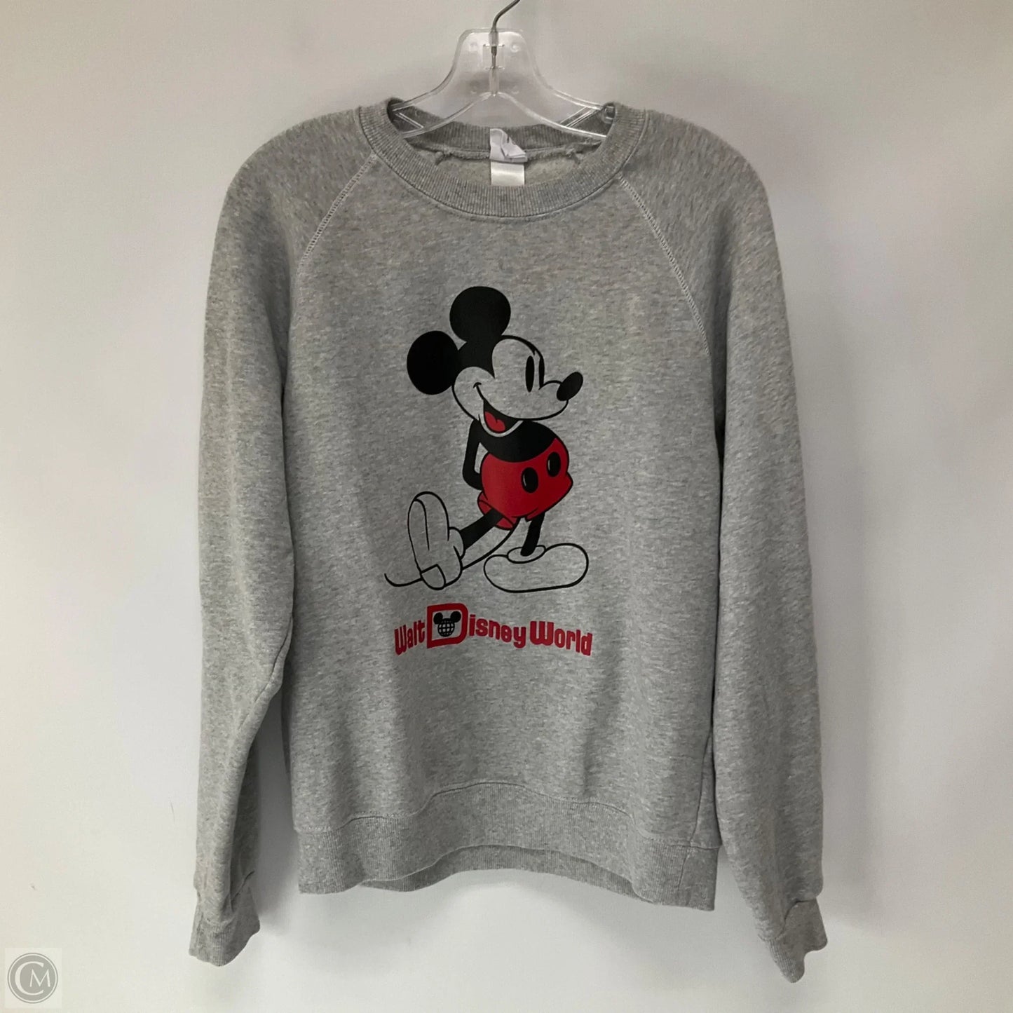 Sweatshirt Crewneck By Disney In Grey, Size: M