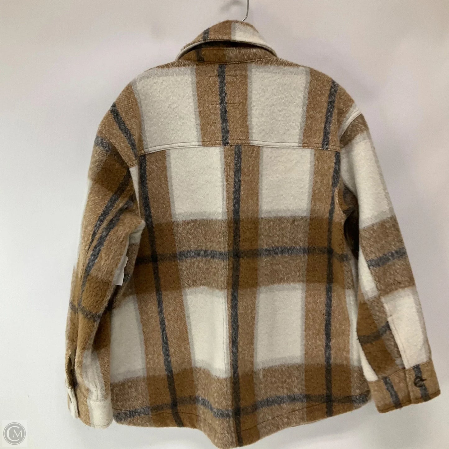 Jacket Shirt By Avec Les Filles In Plaid Pattern, Size: L