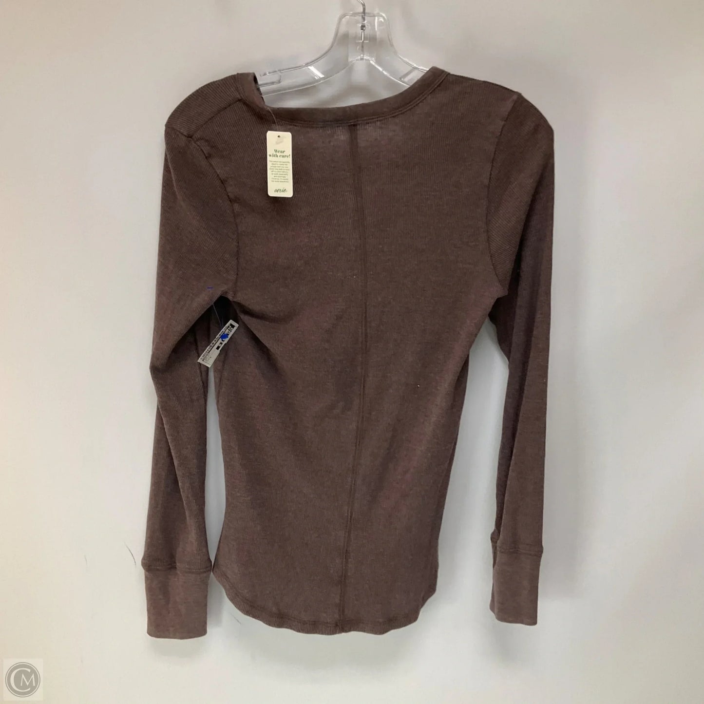 Top Long Sleeve By Aerie In Brown, Size: S