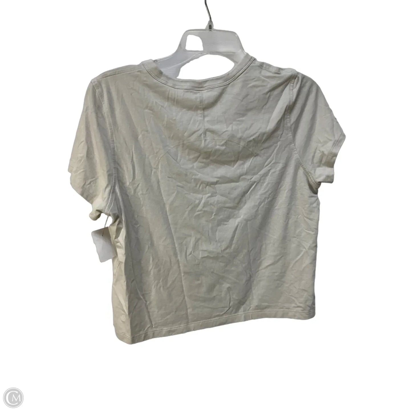 Athletic Top Short Sleeve By Lululemon In Ivory, Size: 8