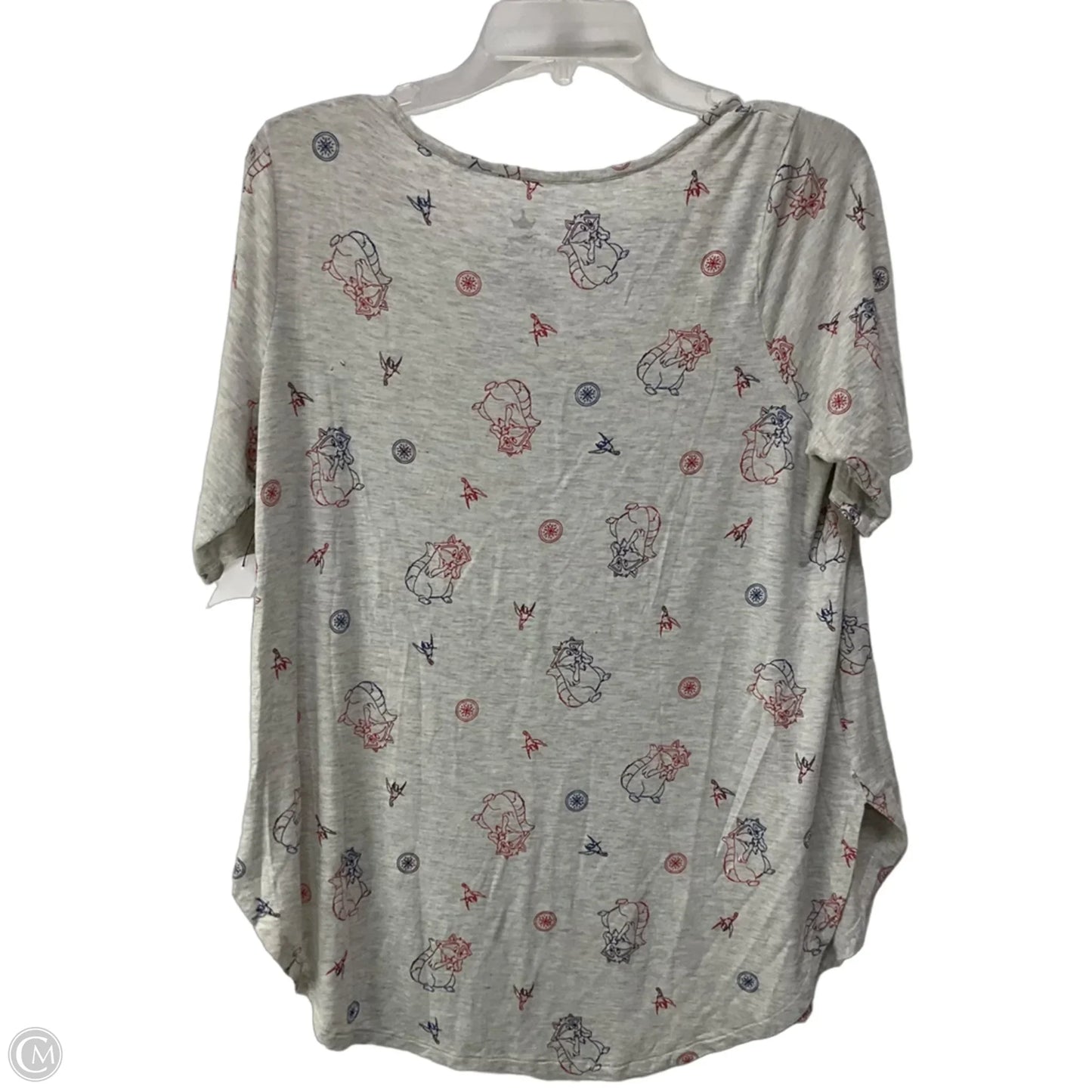 Top Short Sleeve By Disney In Grey, Size: Xl
