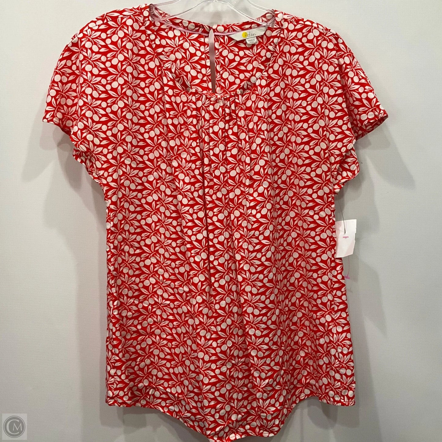 Blouse Short Sleeve By Boden In Red, Size: M