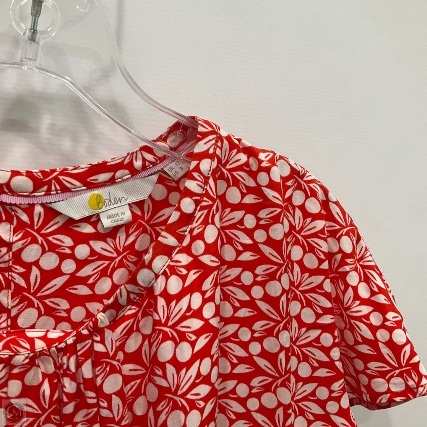 Blouse Short Sleeve By Boden In Red, Size: M
