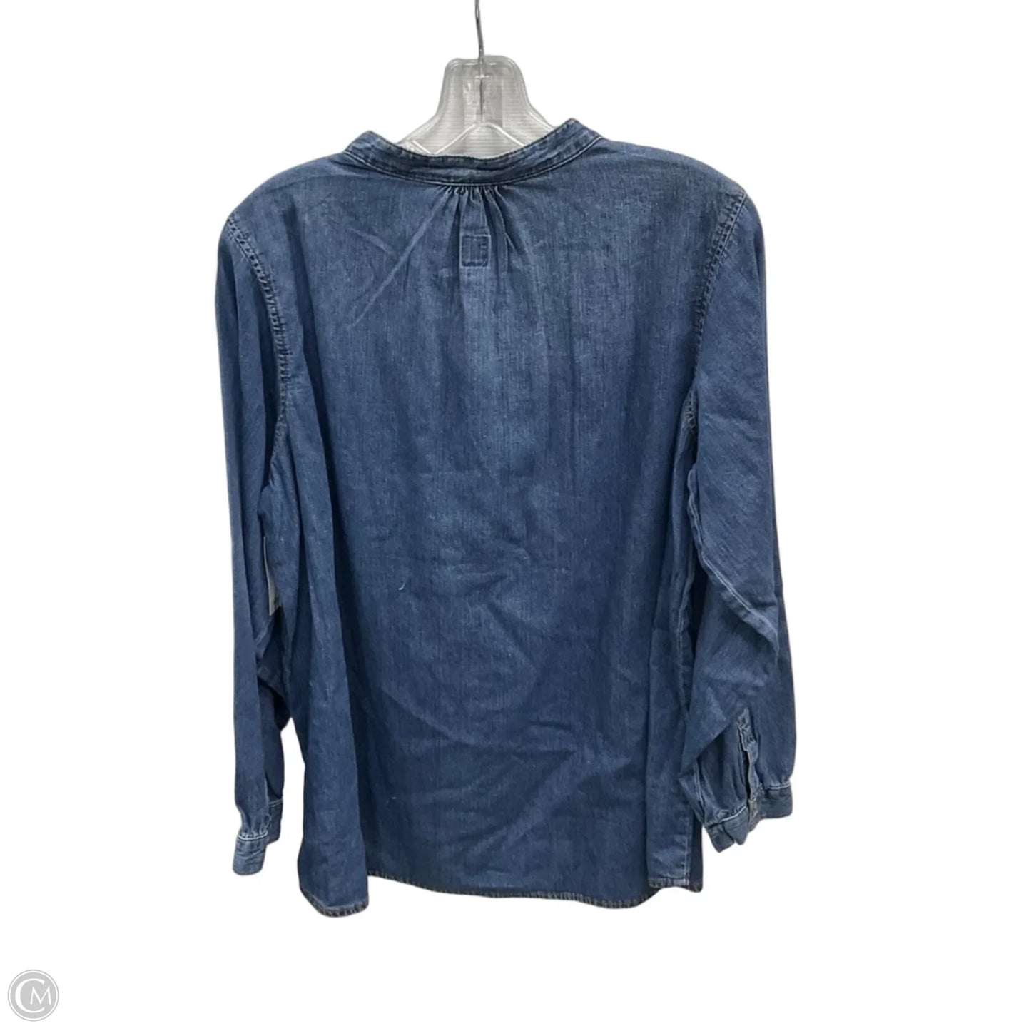 Top Long Sleeve By Gap In Blue Denim, Size: Xl