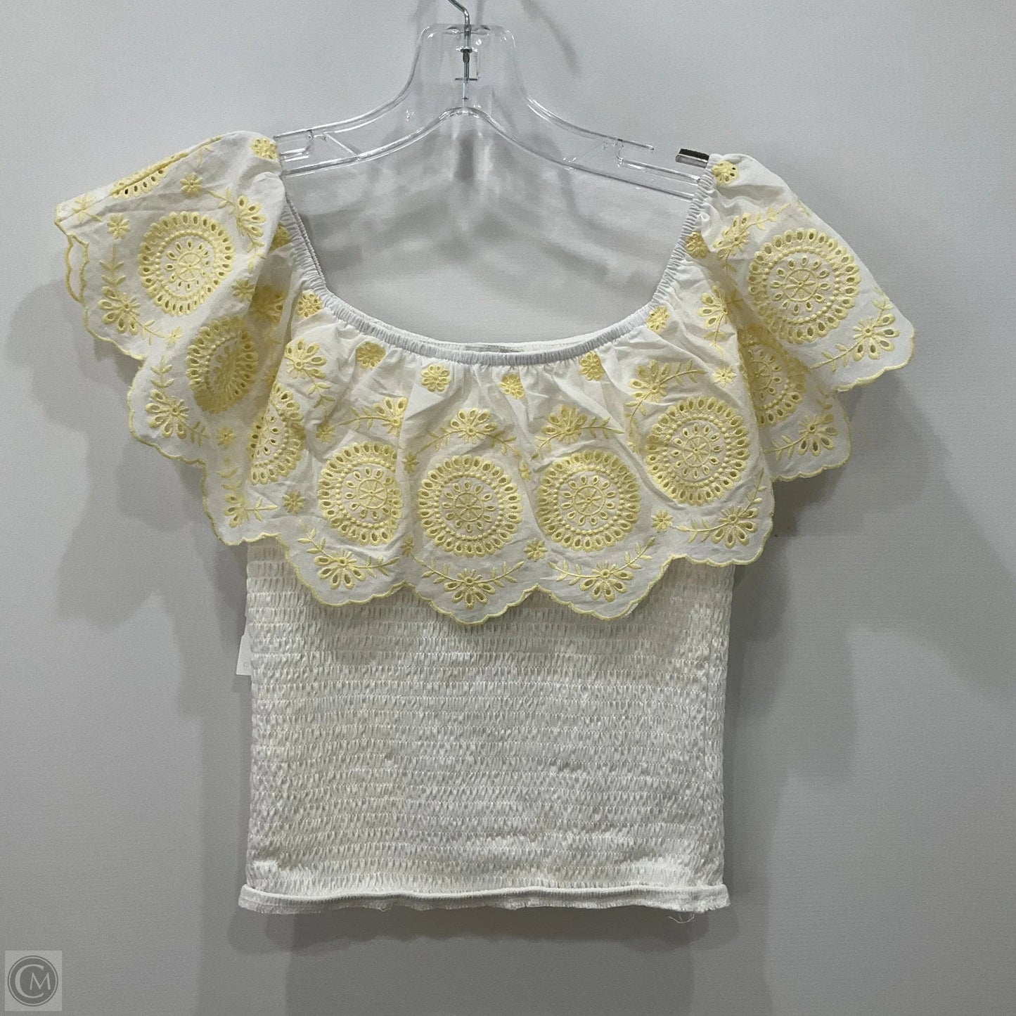 Skirt Set 2pc By Francesca's In White & Yellow, Size: Xs