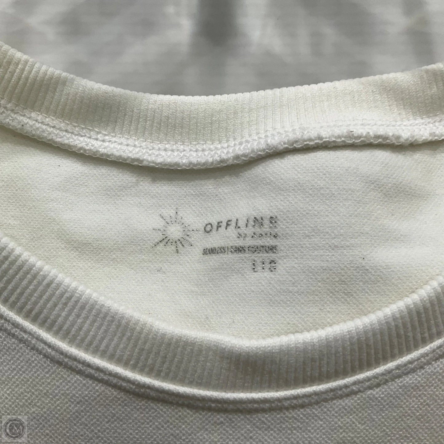 Top Short Sleeve By Aerie In White, Size: L