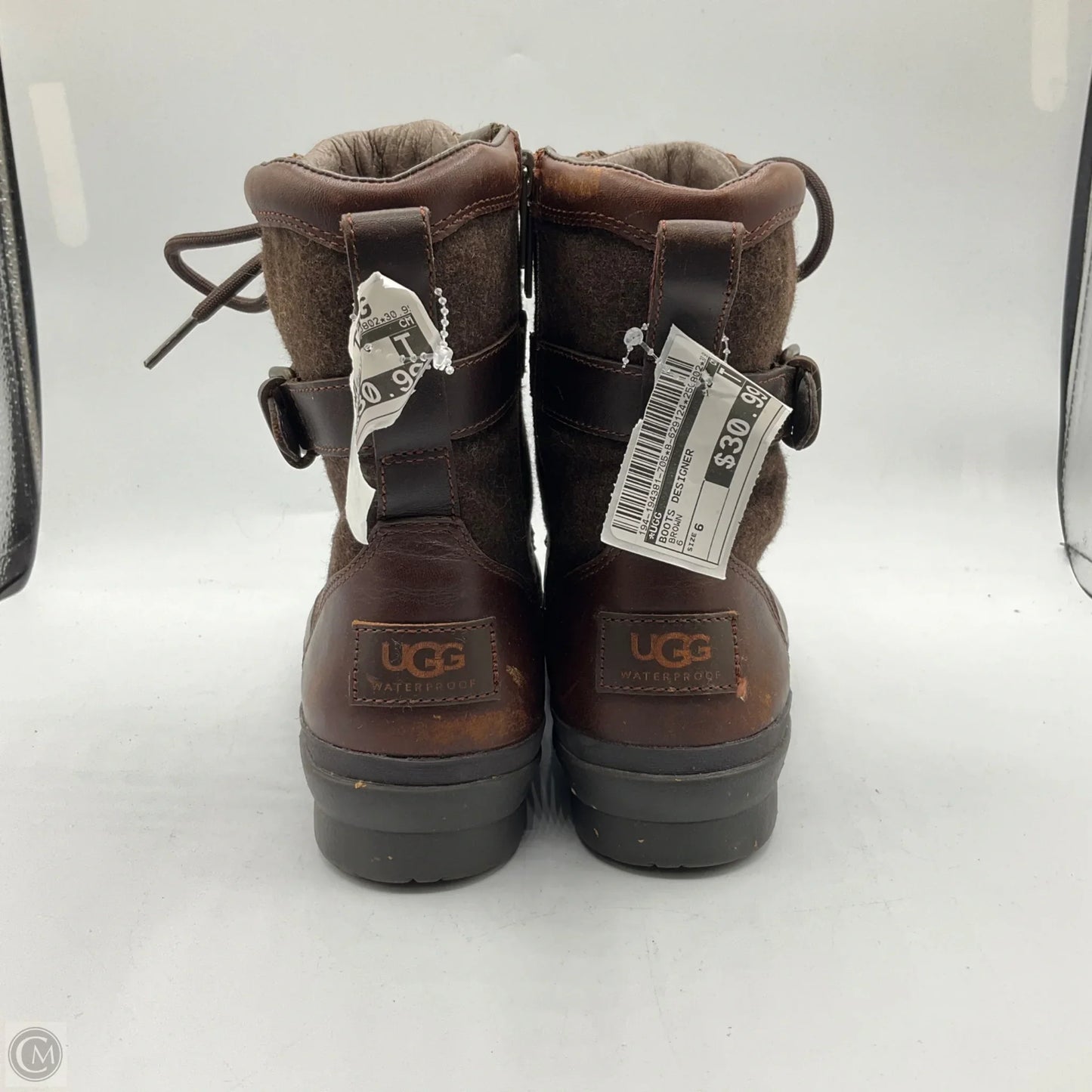 Boots Designer By Ugg In Brown, Size: 6