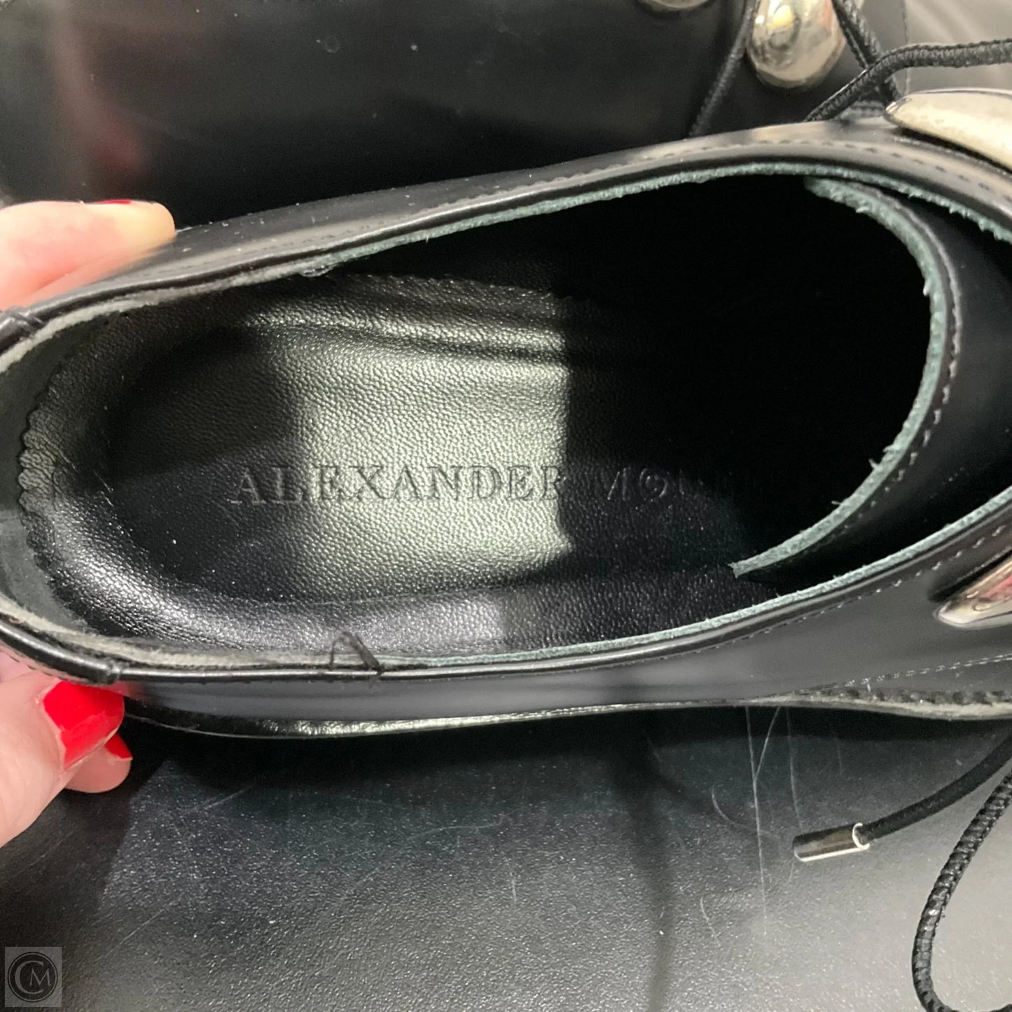 Shoes Luxury Designer By Alexander Mcqueen In Black, Size: 8.5