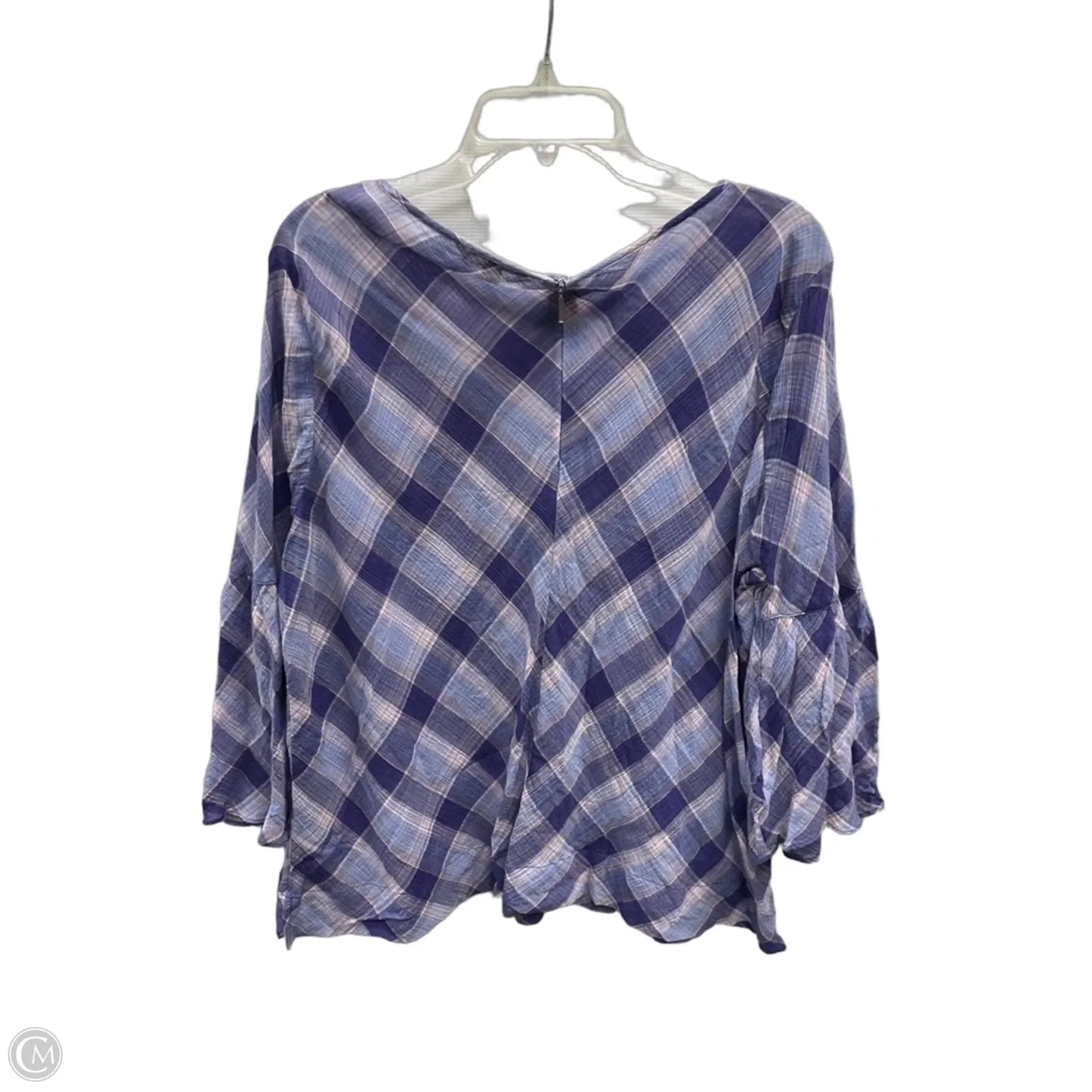 Top Long Sleeve By Lauren By Ralph Lauren In Plaid Pattern, Size: 3x