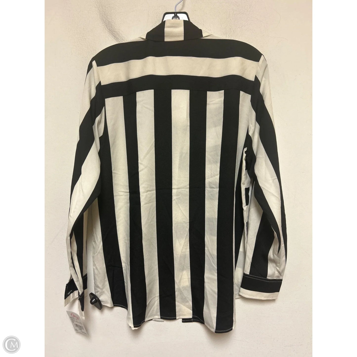 Top Long Sleeve By Philosophy In Black & White, Size: L