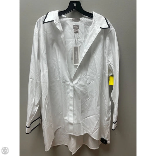 Top Long Sleeve By Chicos In White, Size: 2x