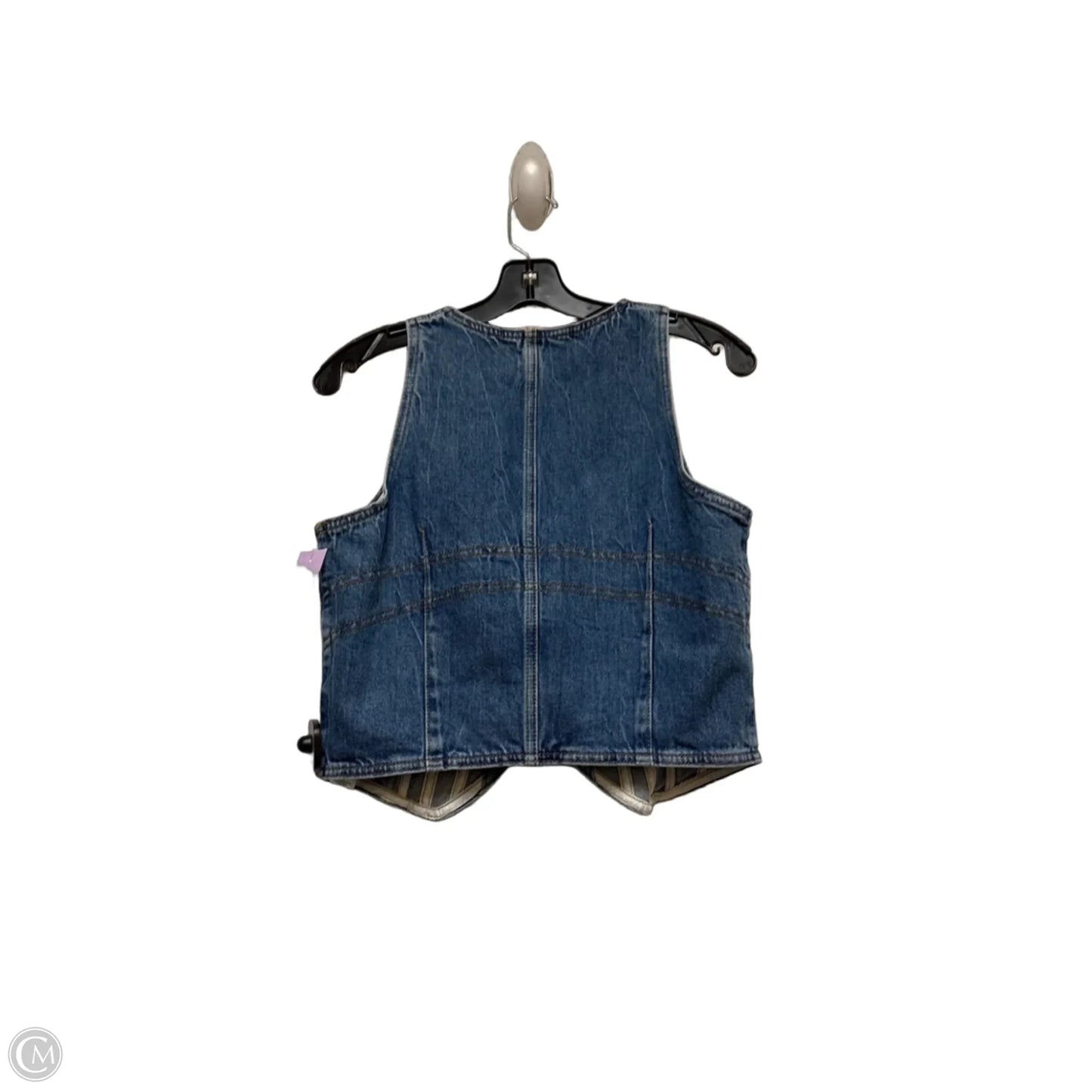 Top Sleeveless By Good American In Blue Denim, Size: M