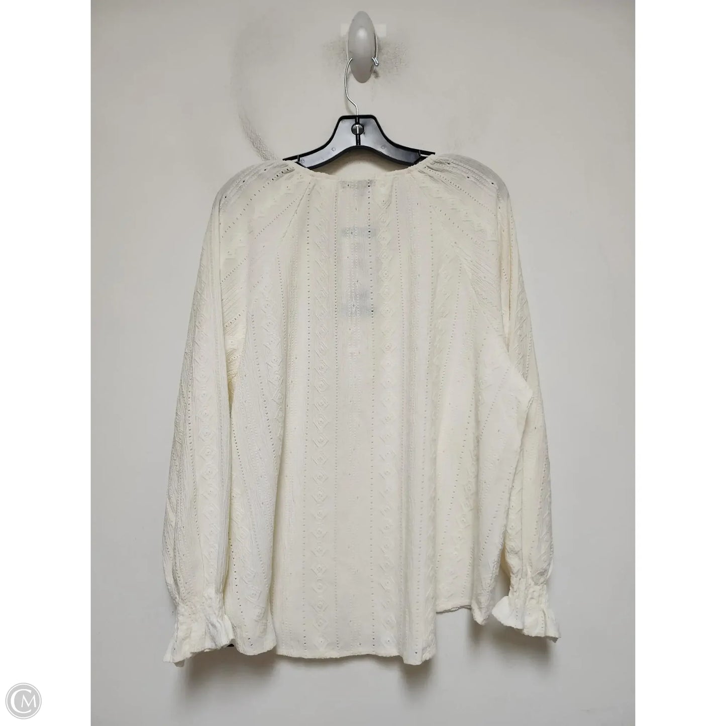 Top Long Sleeve Designer By Frye In Cream, Size: Xl