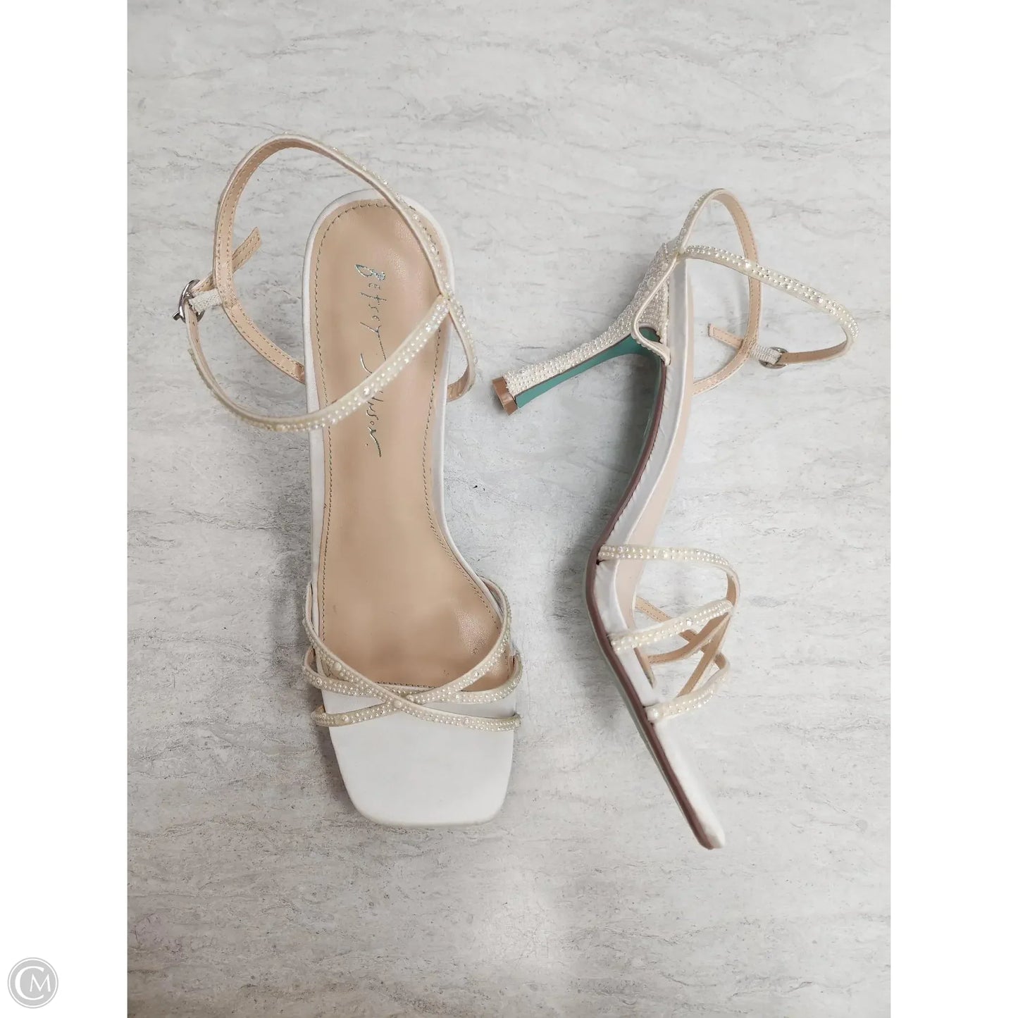 Sandals Heels Stiletto By Betsey Johnson In Cream, Size: 11