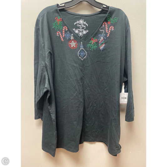 Top Long Sleeve Basic By Coral Bay In Black, Size: 3x