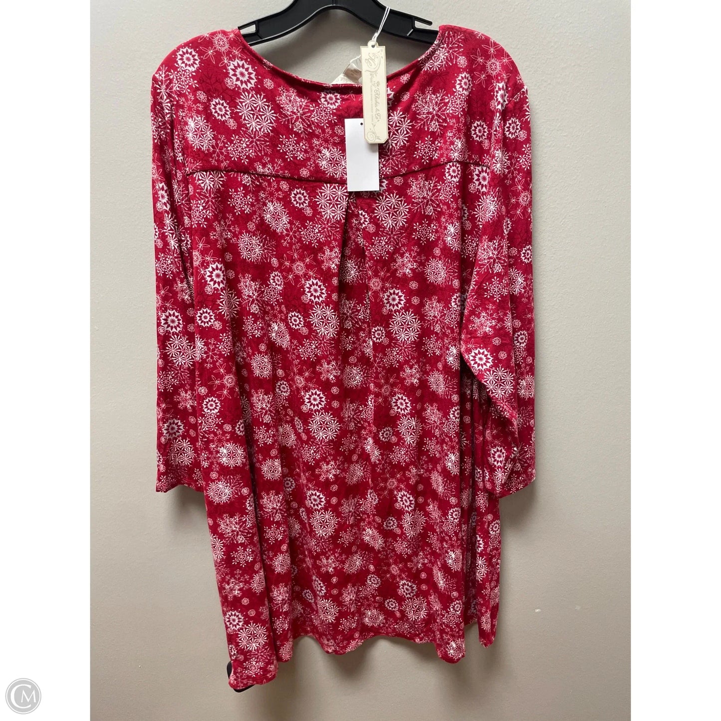 Top Long Sleeve By Clothes Mentor In Red, Size: 3x