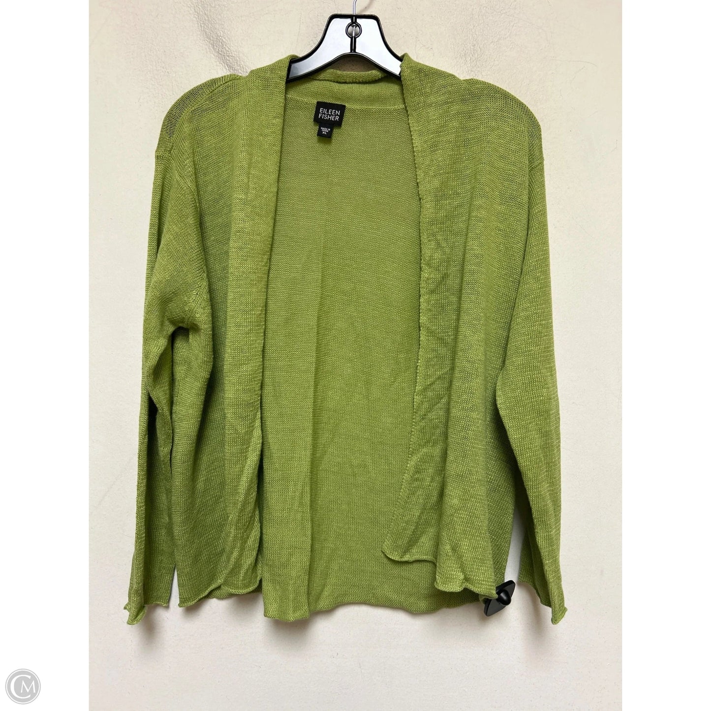 Sweater Cardigan By Eileen Fisher In Green, Size: Xl