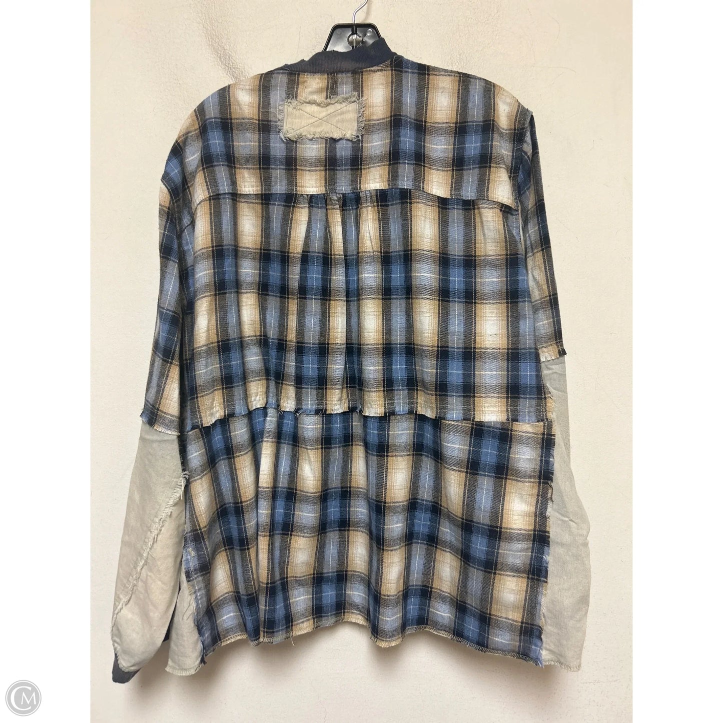 Jacket Shirt By Pol In Plaid Pattern, Size: L