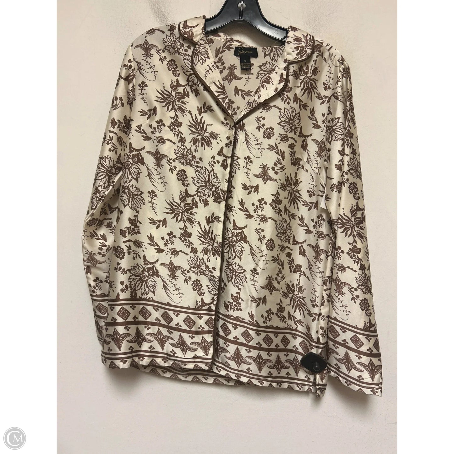 Pajamas 2pc By Japna In Brown & White, Size: S