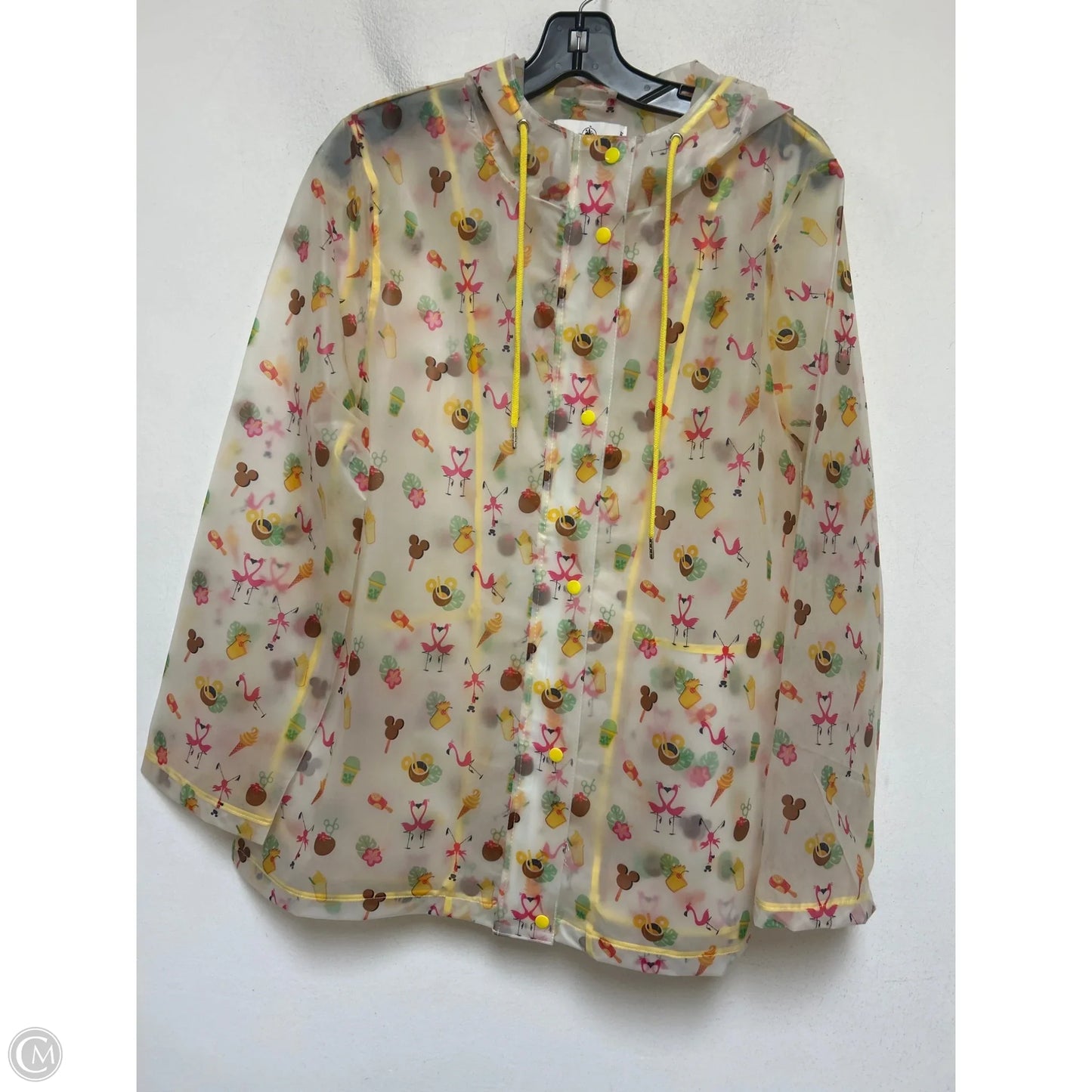 Coat Raincoat By Walt Disney In Yellow, Size: L
