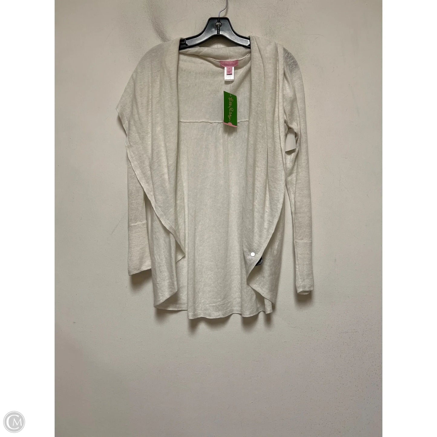 Sweater Cardigan Designer By Lilly Pulitzer In White, Size: M