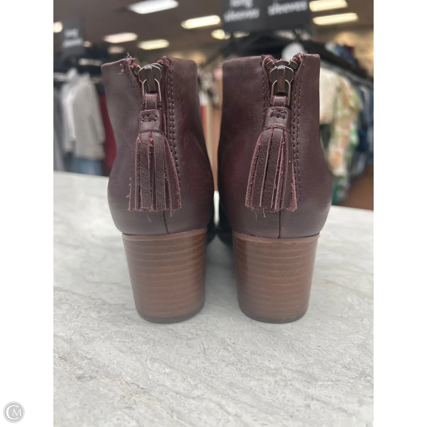 Boots Ankle Heels By Toms In Brown, Size: 8