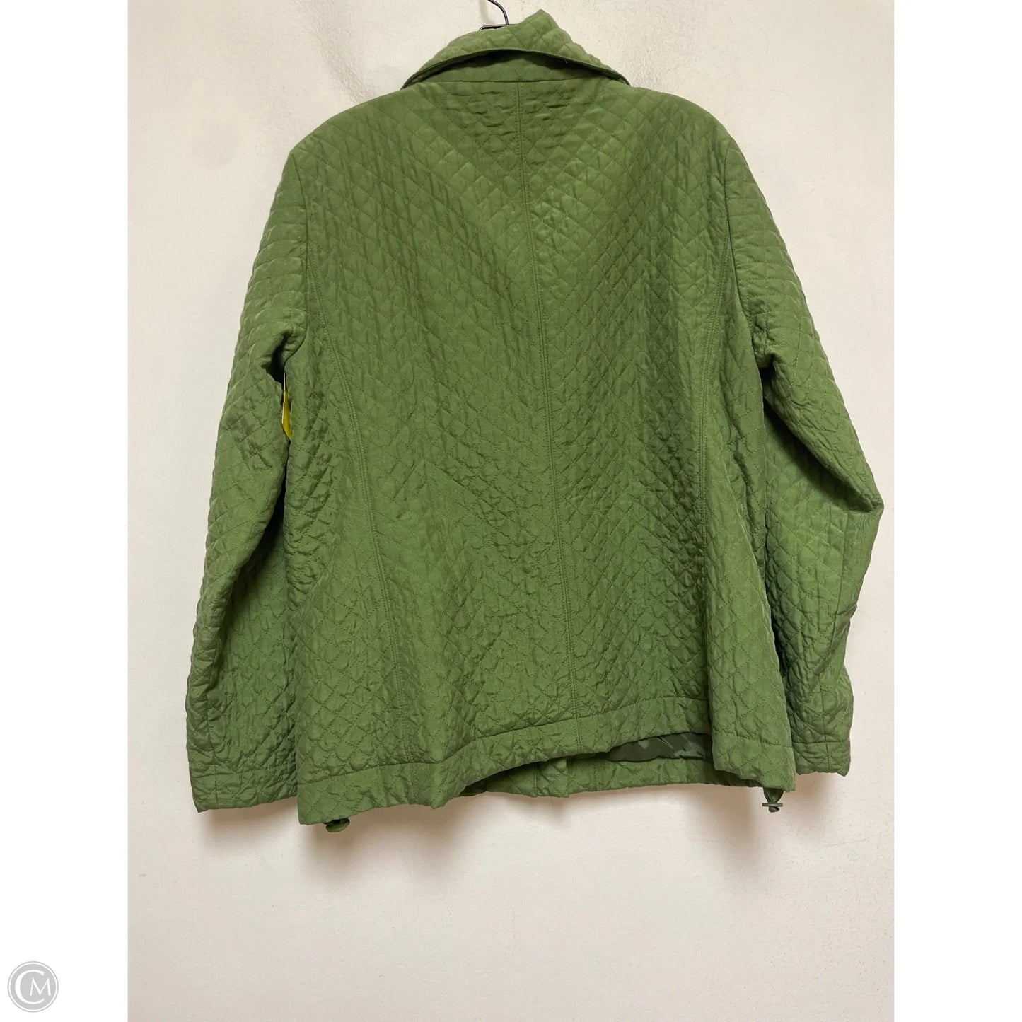 Jacket Puffer & Quilted By Eileen Fisher In Green, Size: L