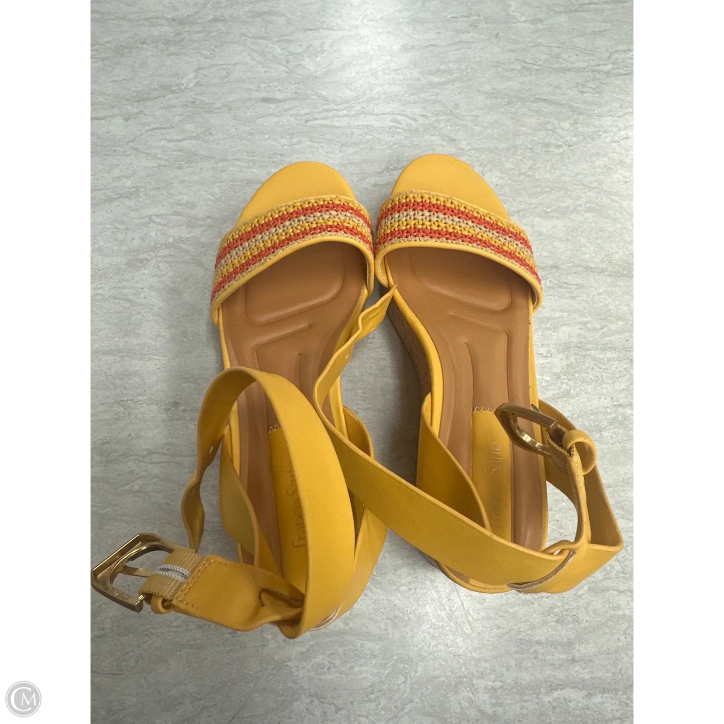 Sandals Heels Wedge By Franco Sarto In Yellow, Size: 8