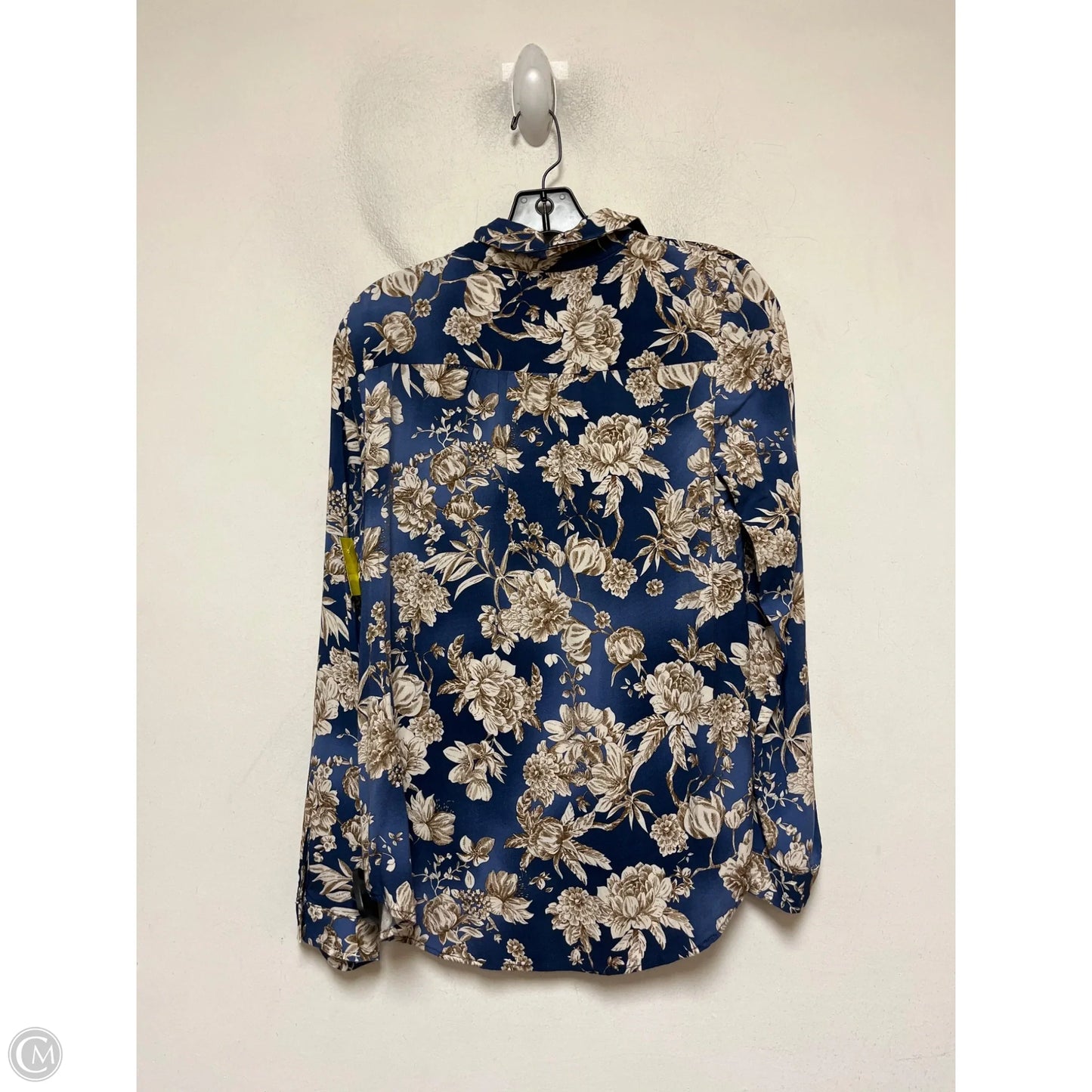 Top Long Sleeve By Tommy Hilfiger In Blue & Tan, Size: M