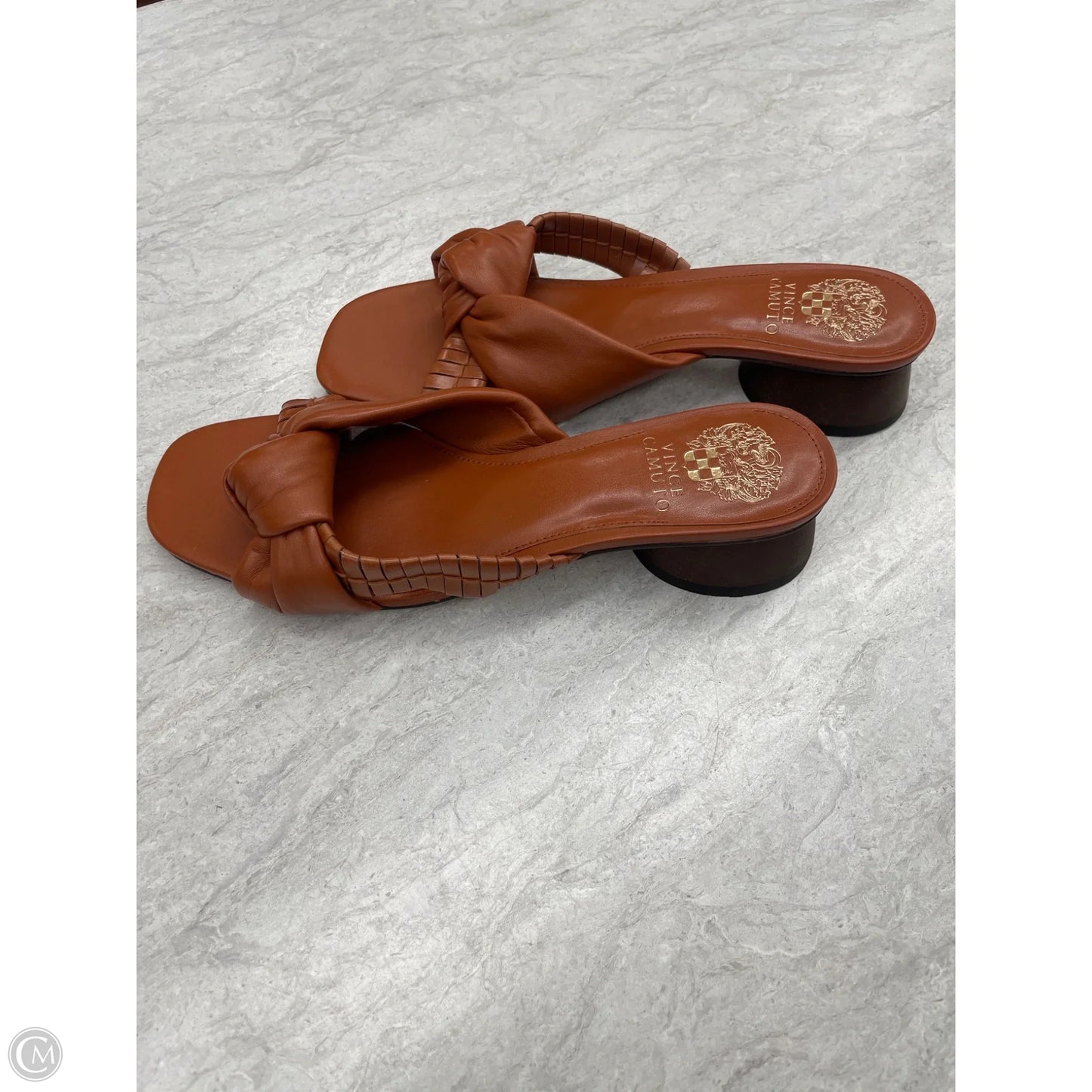 Sandals Heels Block By Vince Camuto In Tan, Size: 8.5
