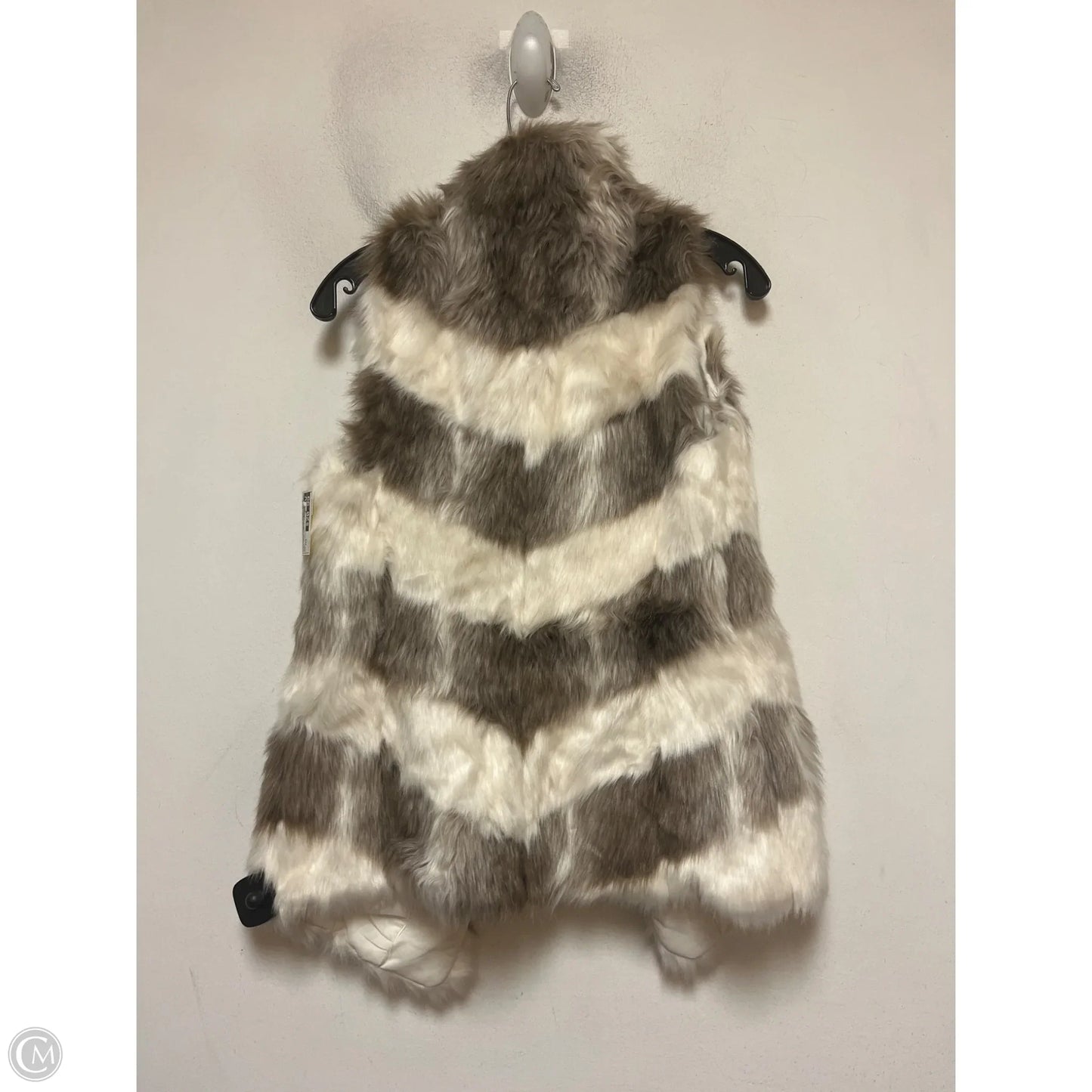 Vest Faux Fur & Sherpa By White House Black Market In Brown & White, Size: Xxs