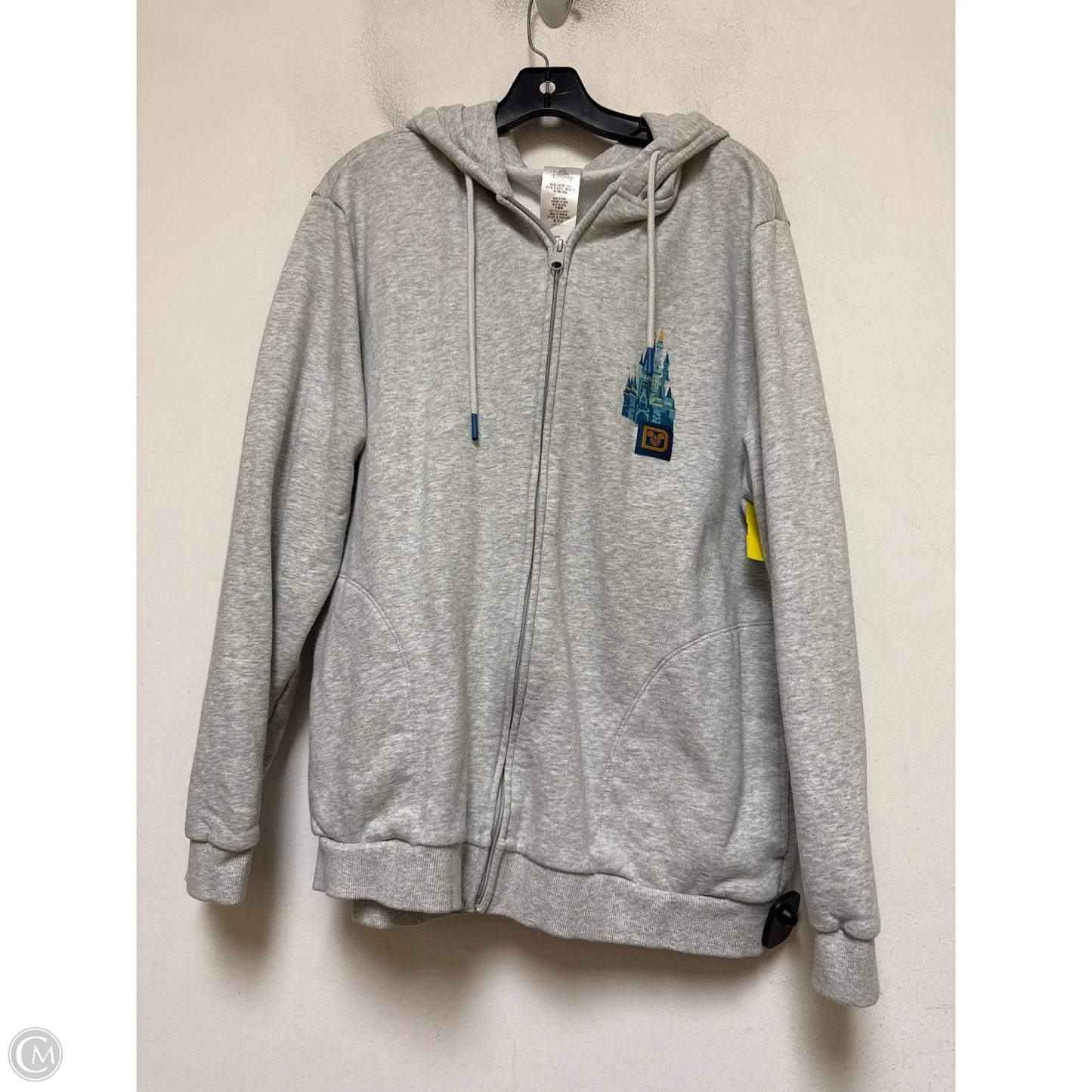 Sweatshirt Hoodie By Disney In Grey, Size: L