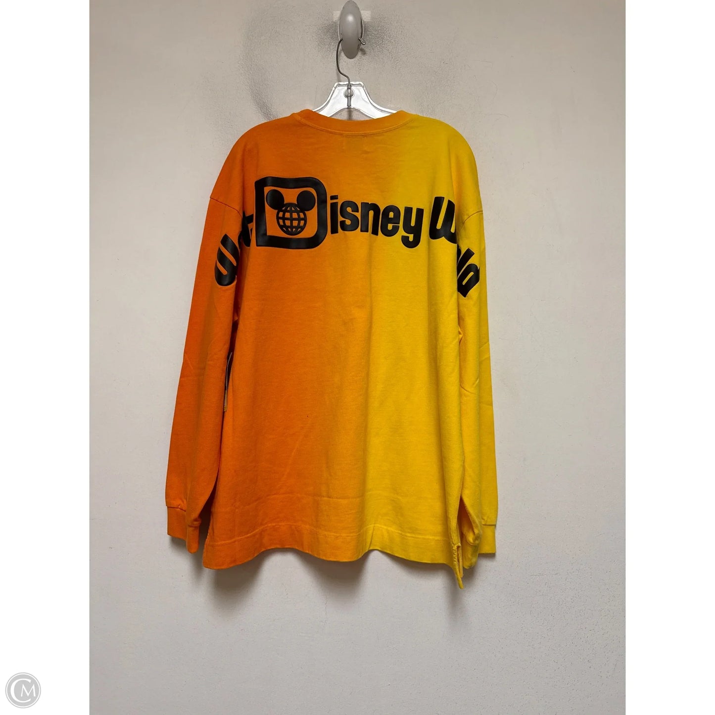 Top Long Sleeve By Disney In Orange & Yellow, Size: L