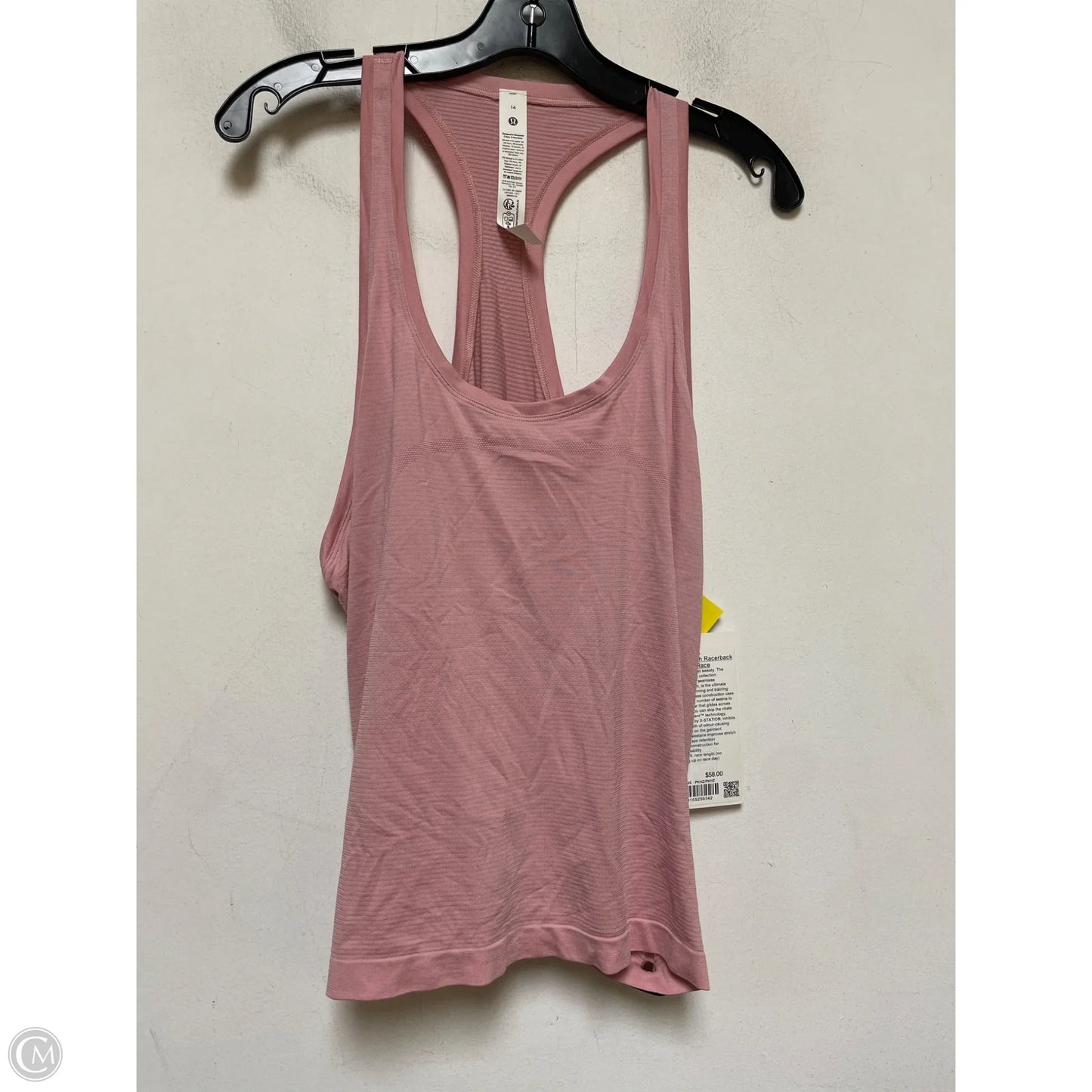 Athletic Tank Top By Lululemon In Pink, Size: 14