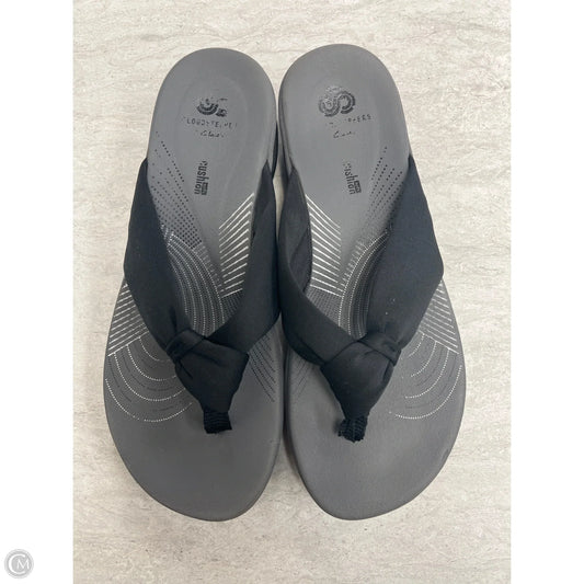 Sandals Flats By Clarks In Black & Grey, Size: 7