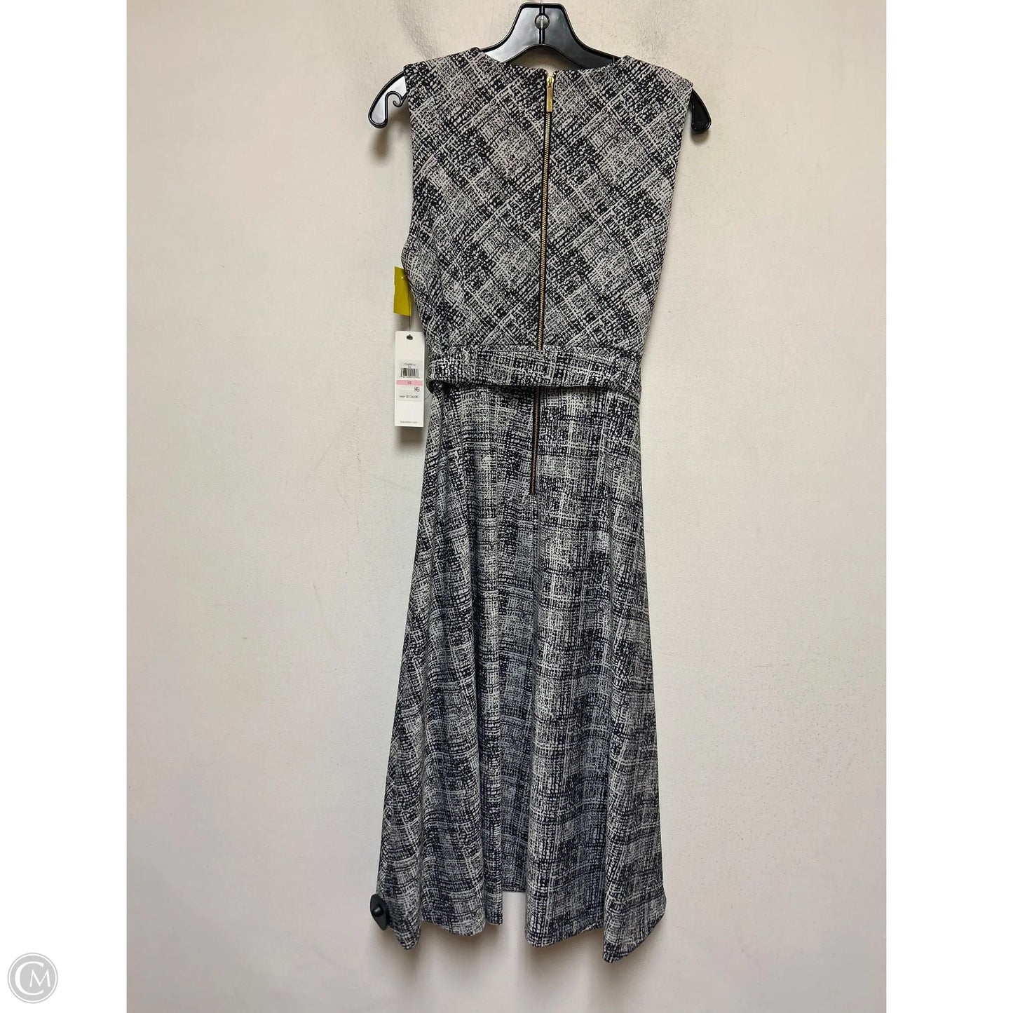 Dress Casual Midi By Calvin Klein In Black & White, Size: M