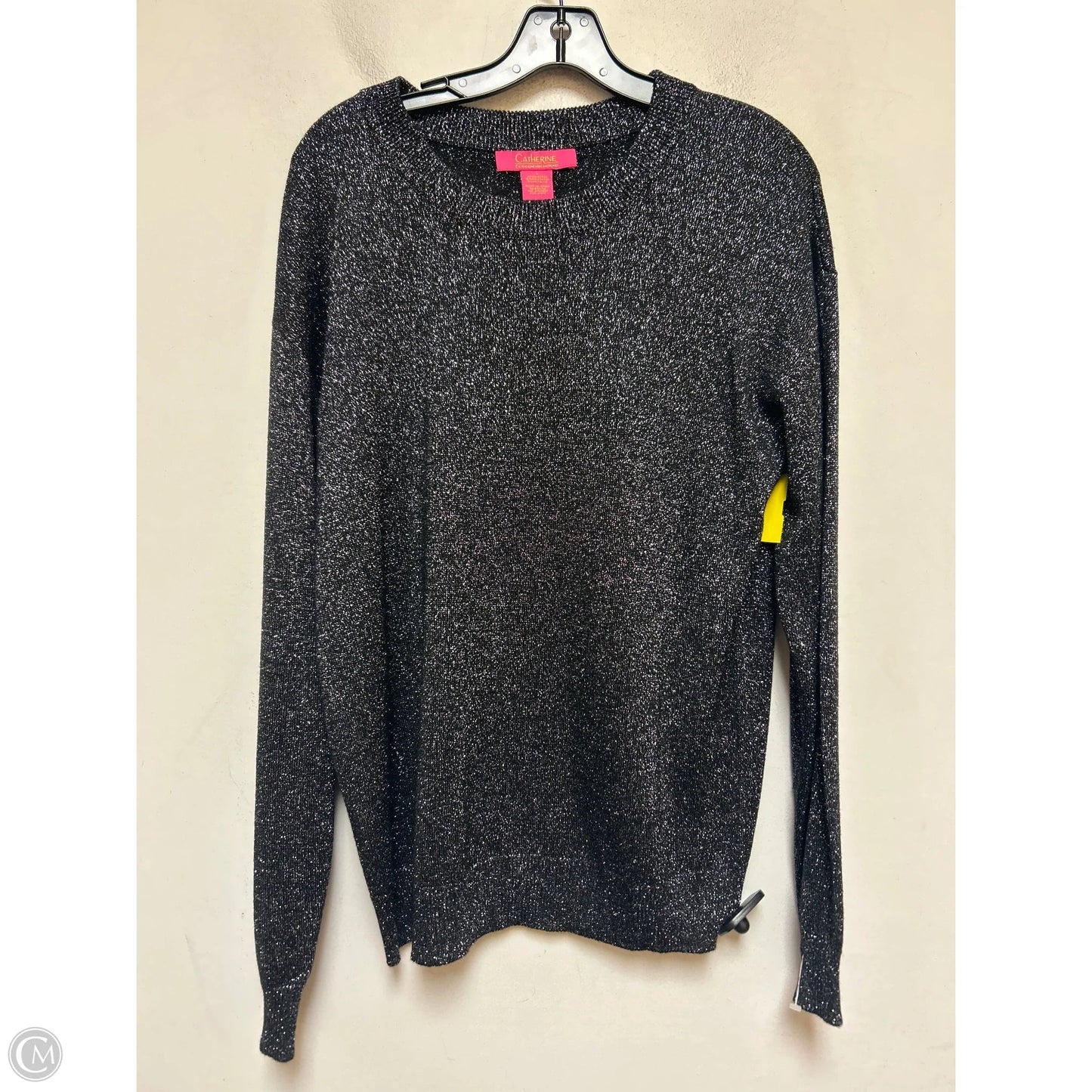 Top Long Sleeve By Catherine Malandrino In Black & Silver, Size: L