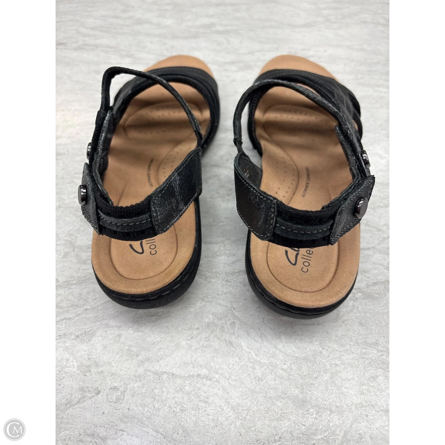 Sandals Flats By Clarks In Black, Size: 9