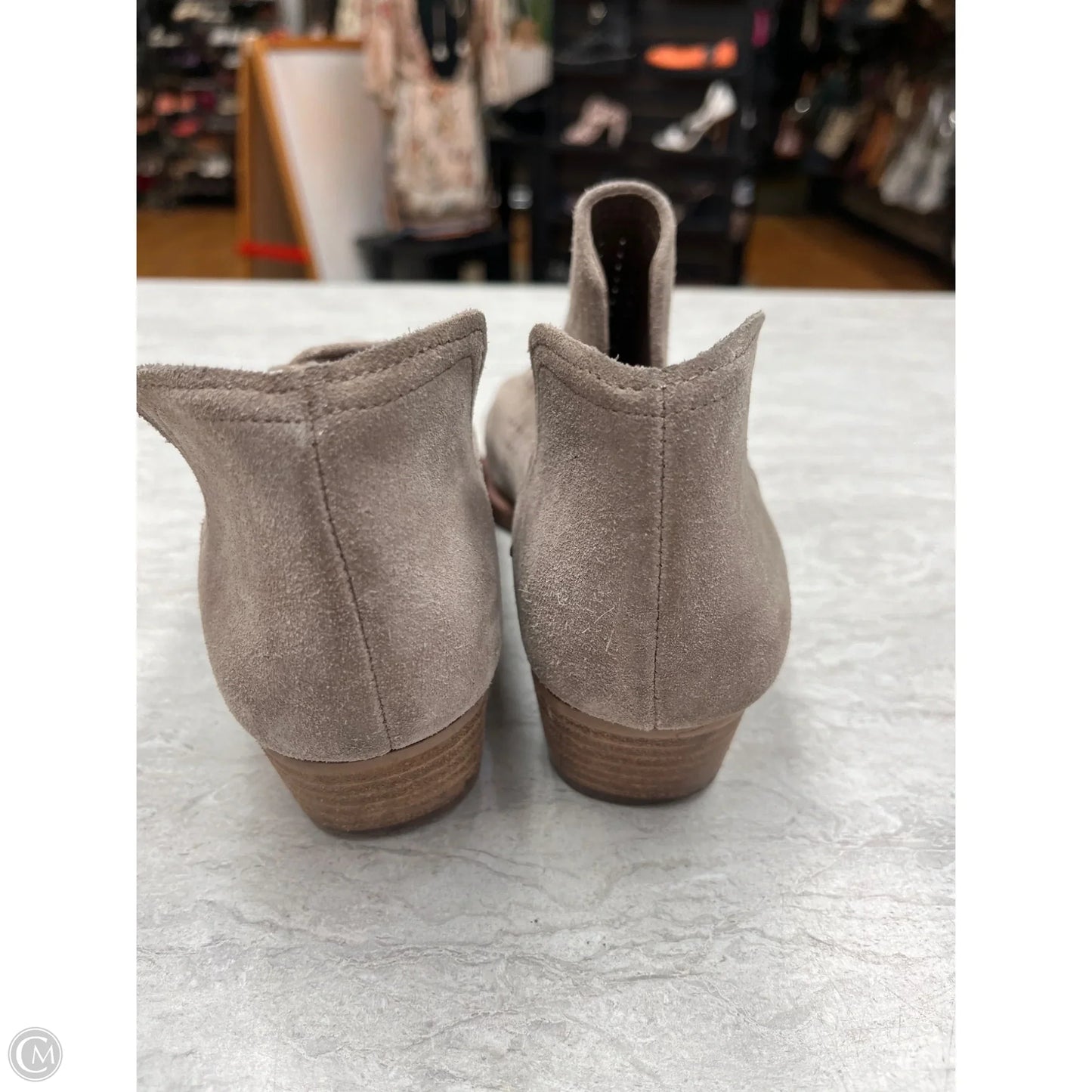 Boots Ankle Heels By Gianni Bini In Taupe, Size: 6.5