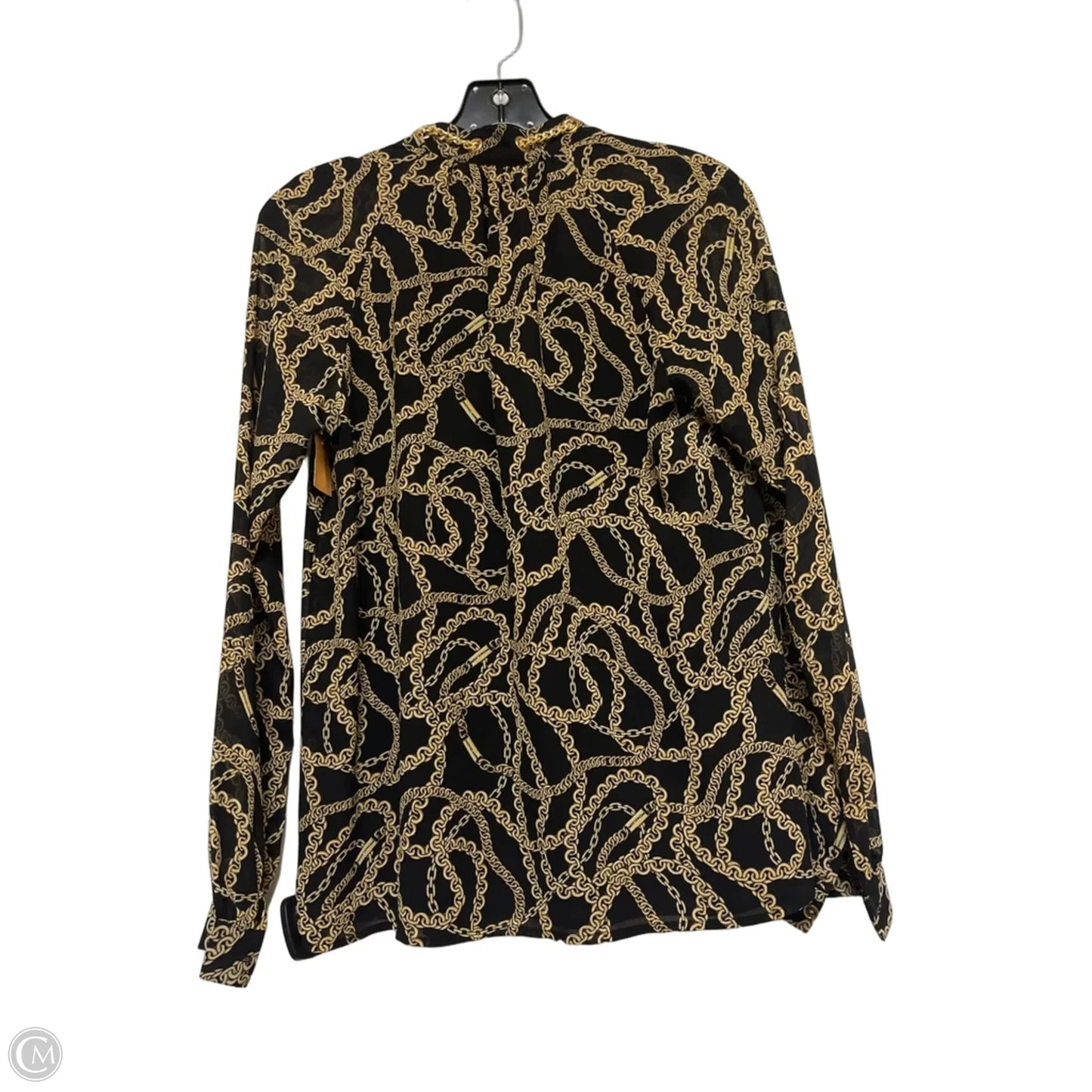Top Long Sleeve By Michael By Michael Kors In Black & Gold, Size: S