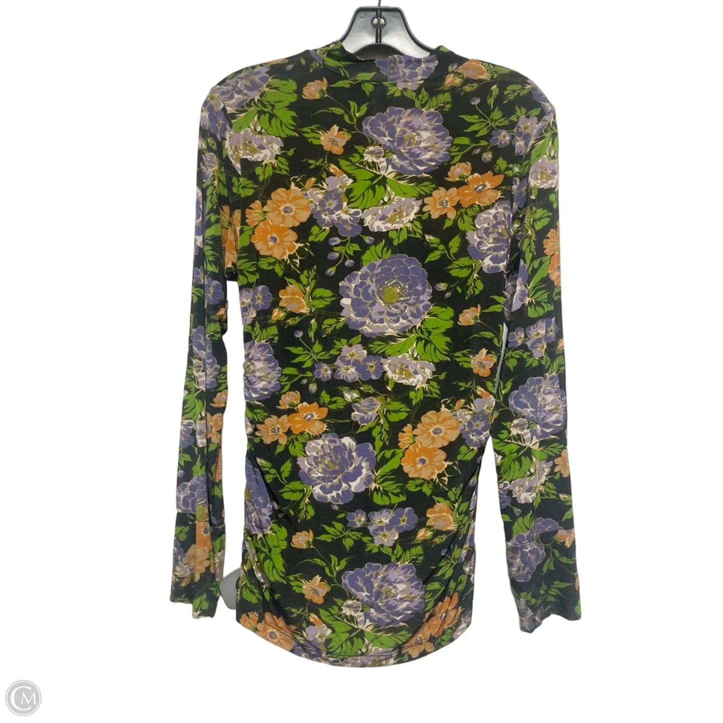 Top Long Sleeve By Farm Rio In Floral Print, Size: M